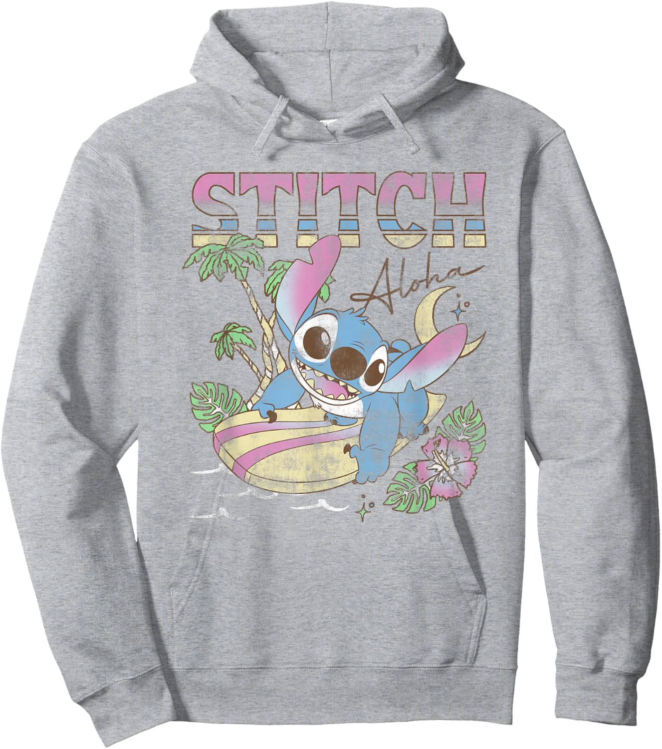 Disney Lilo & Stitch Aloha Tropic Surf Stitch Hoodie - Hoodie | Ash