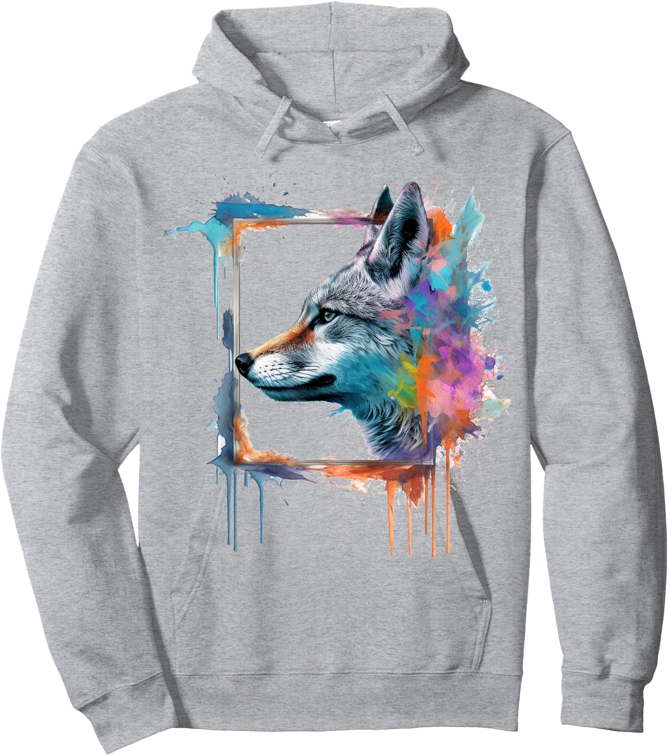Fox Art Colourful Animal Fox Hoodie - Hoodie | Ash