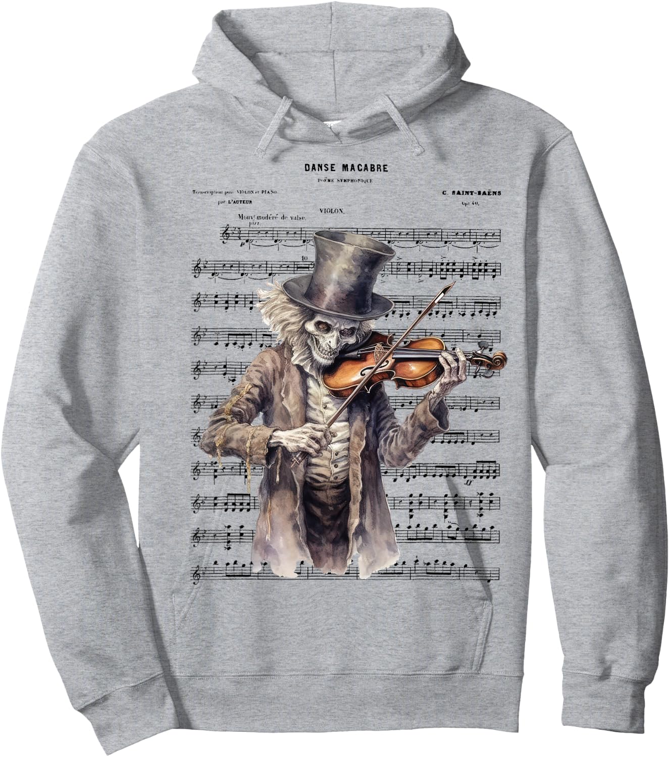 Danse Macabre Violin Halloween Hoodie - Hoodie | Ash