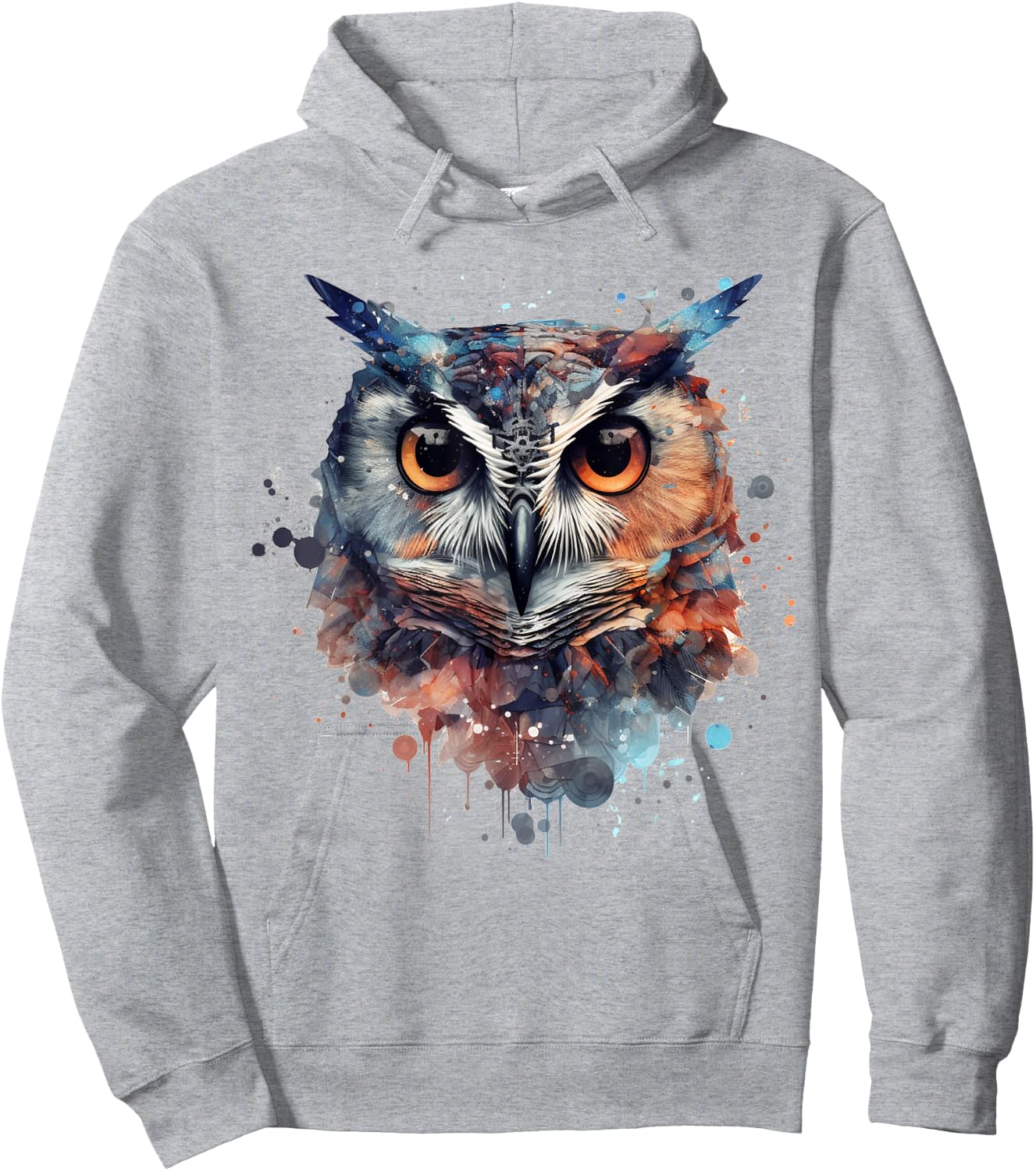 Owl animal lovers colourful artwork - animal bird art owl Hoodie - Hoodie | Ash