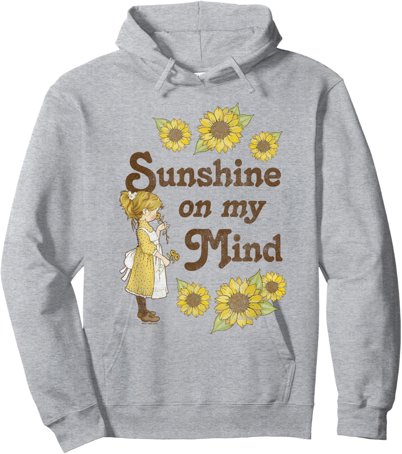 Holly Hobbie Sunshine On My Mind Sunflower Girl Vintage Hoodie - Hoodie | Ash