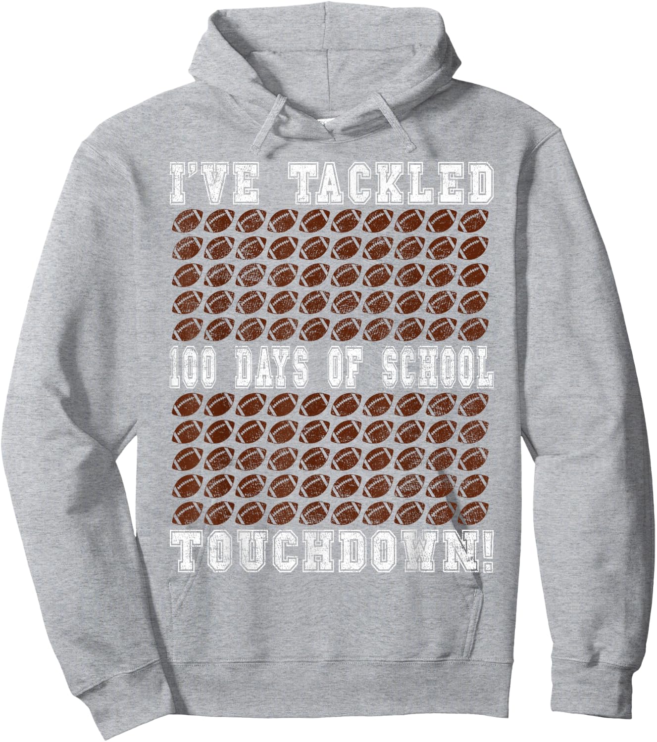 100 Days of School Party - Football 100th Day of School Hoodie - Hoodie | Ash