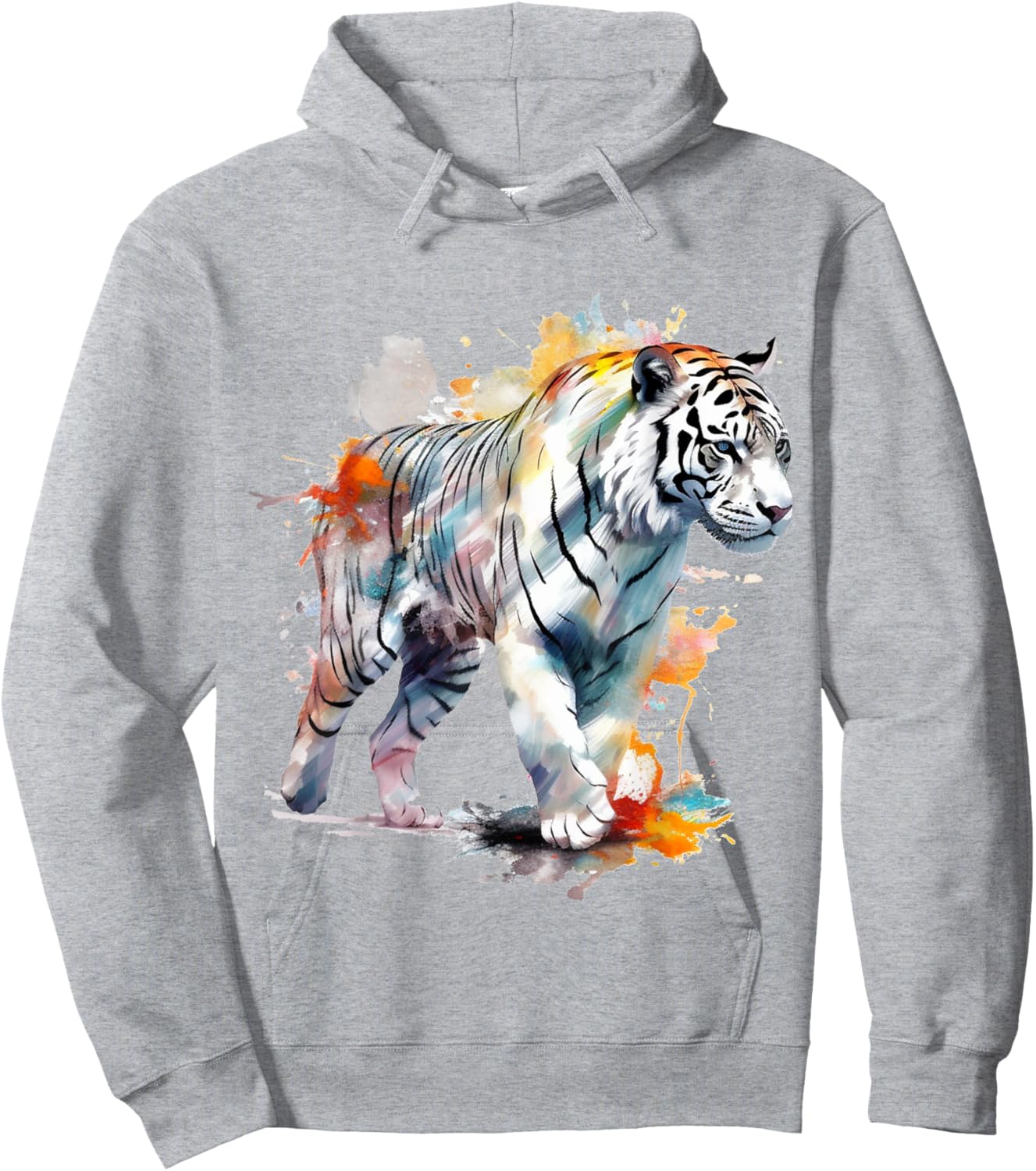 Tiger Colourful Artwork - Zoo Animal Tiger Hoodie - Hoodie | Ash