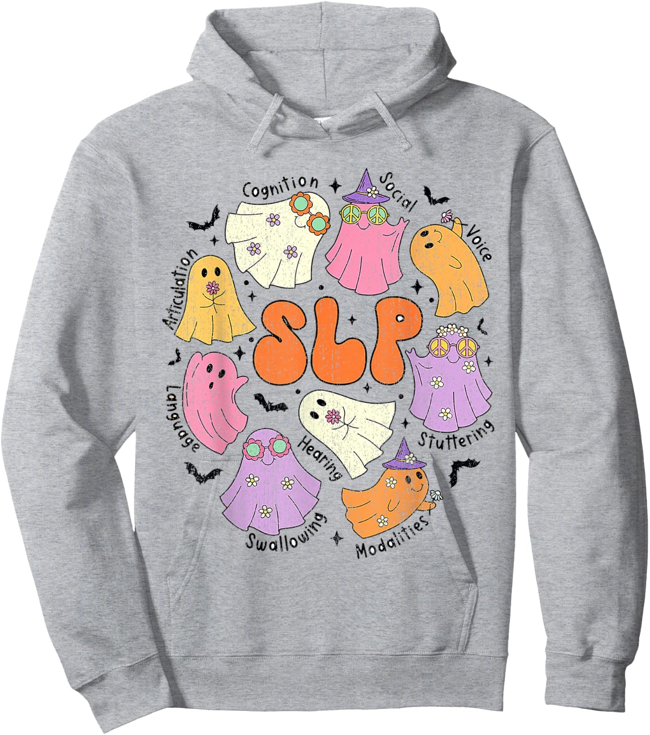 Speech Therapy SLP Ghost Speech Therapy Halloween Slp Hal Hoodie - Hoodie | Ash