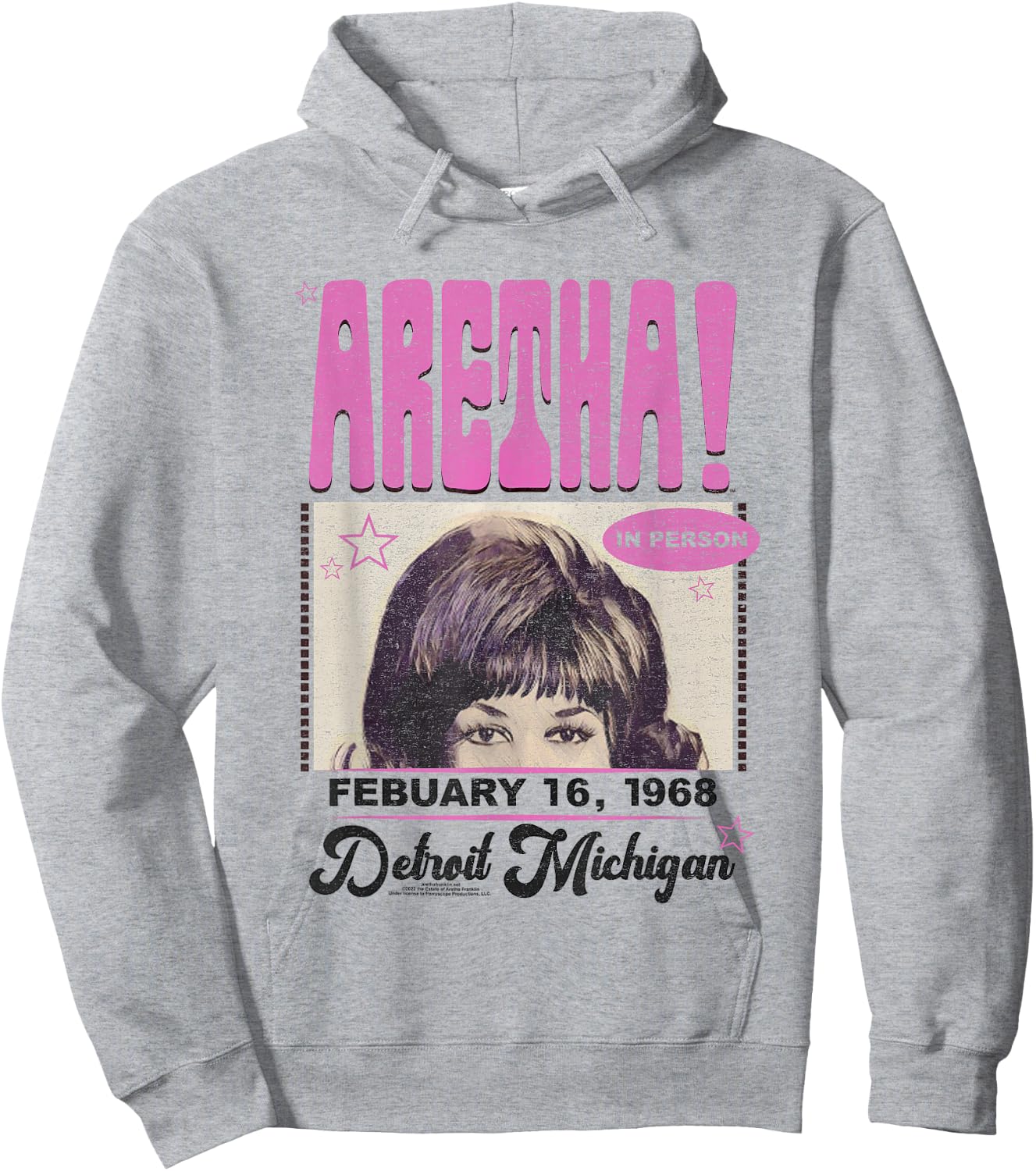 Aretha Franklin DETROIT Hoodie - Hoodie | Ash