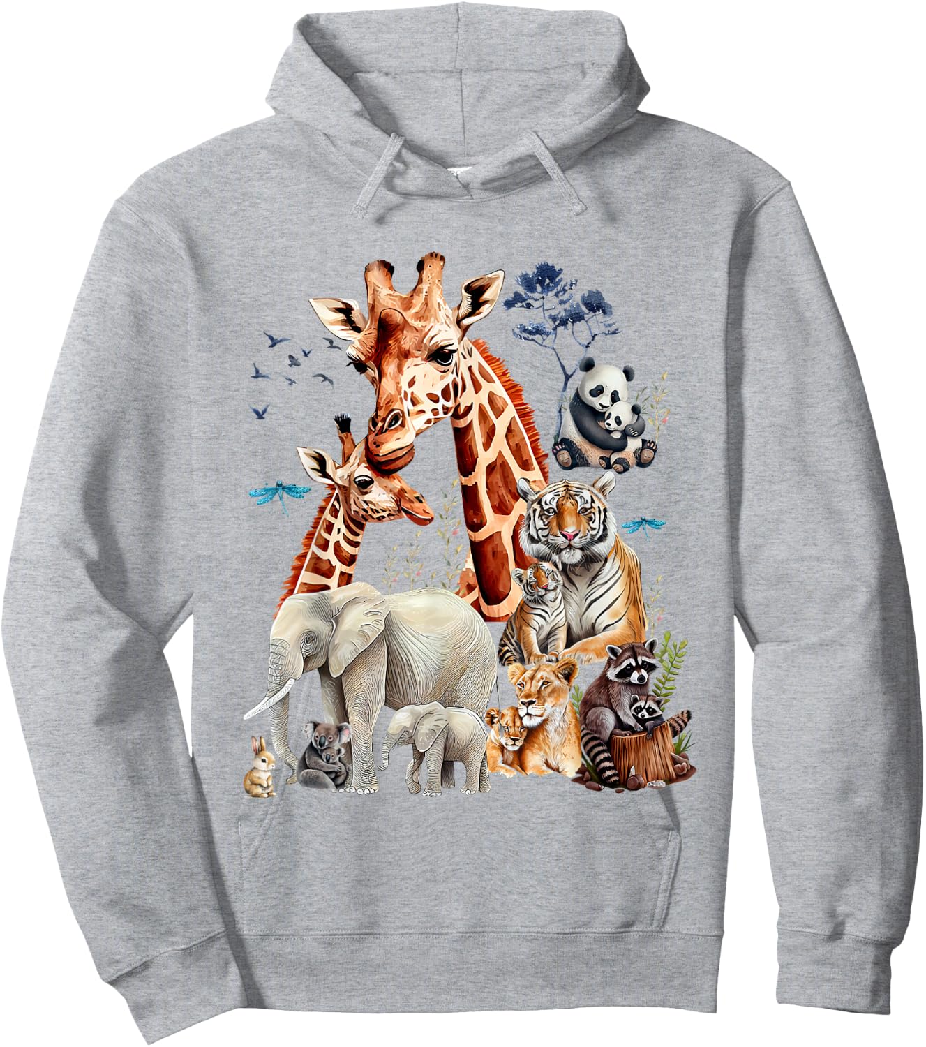 Jungle Animal Wildlife Safari Forest Zoo Theme Wild Animals Hoodie - Hoodie | Ash