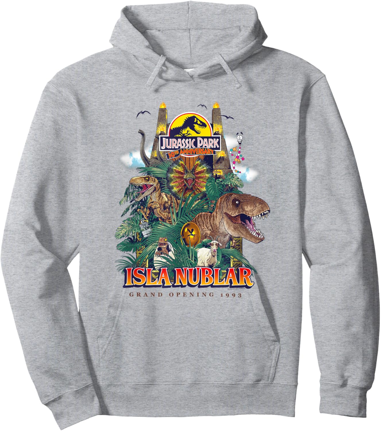Jurassic Park 30th Anniversary Grand Opening Hoodie - Hoodie | Ash