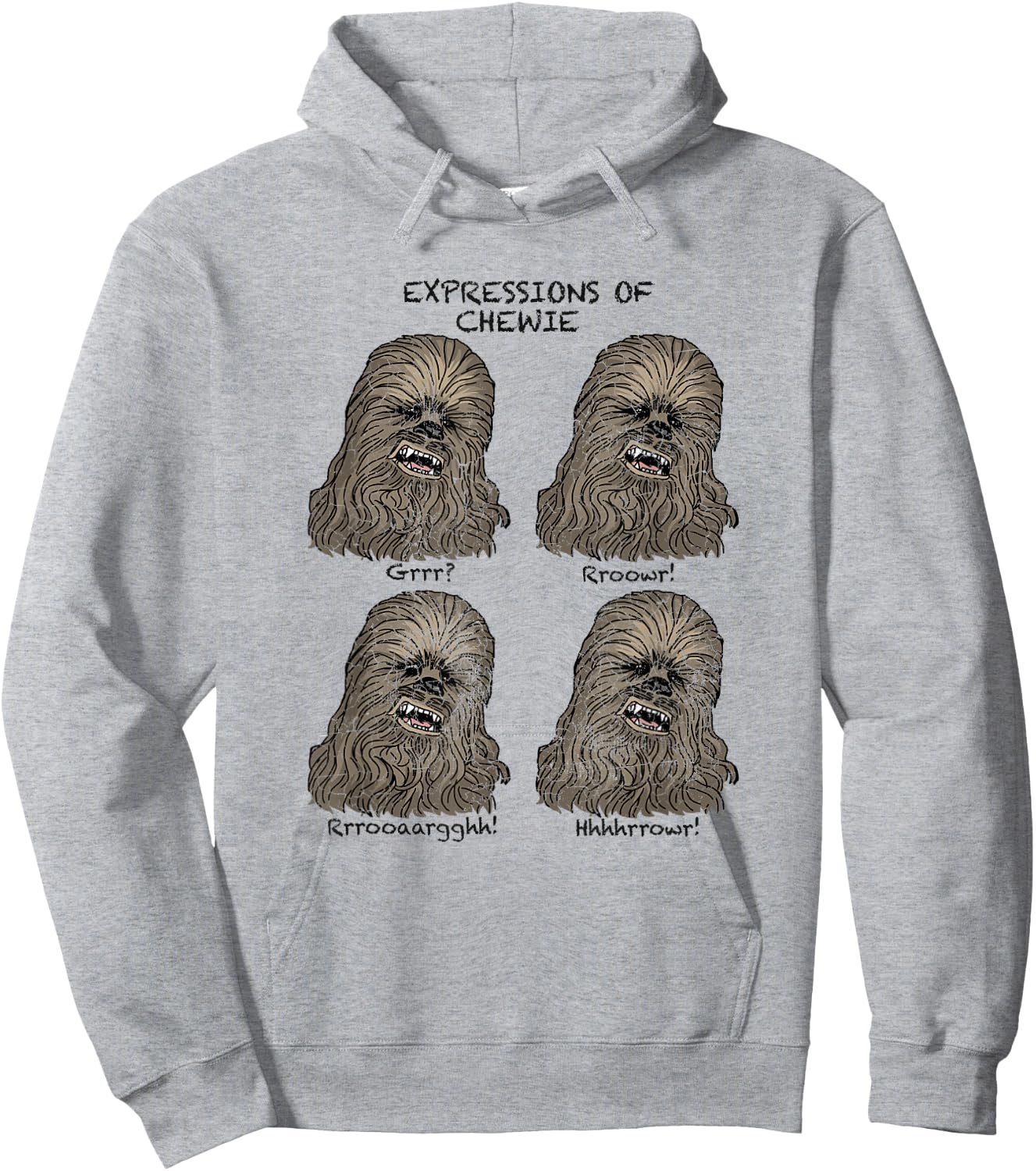 Star Wars Chewbacca Expressions Of Chewie Wookie Faces Hoodie - Hoodie | Ash