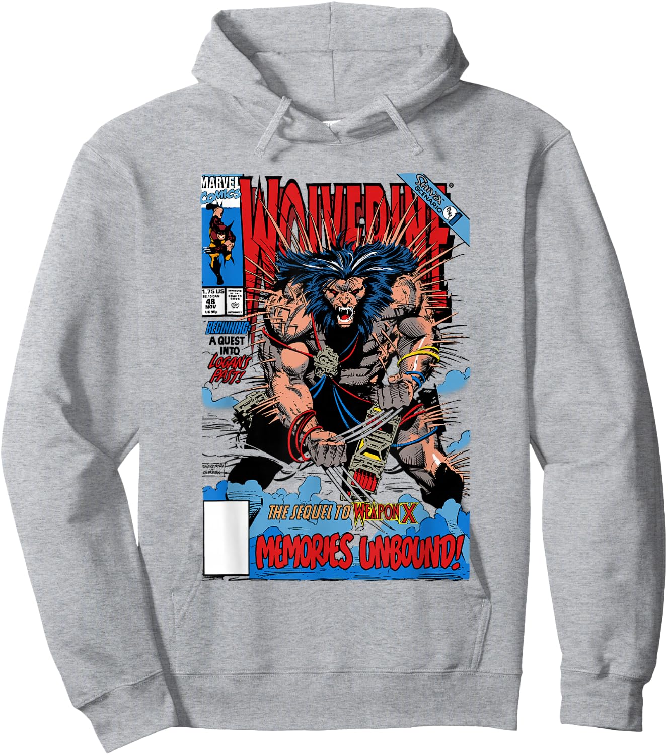 Marvel X-Men The Sequel To Weapon X Memories Unbound! Cover Hoodie - Hoodie | Ash
