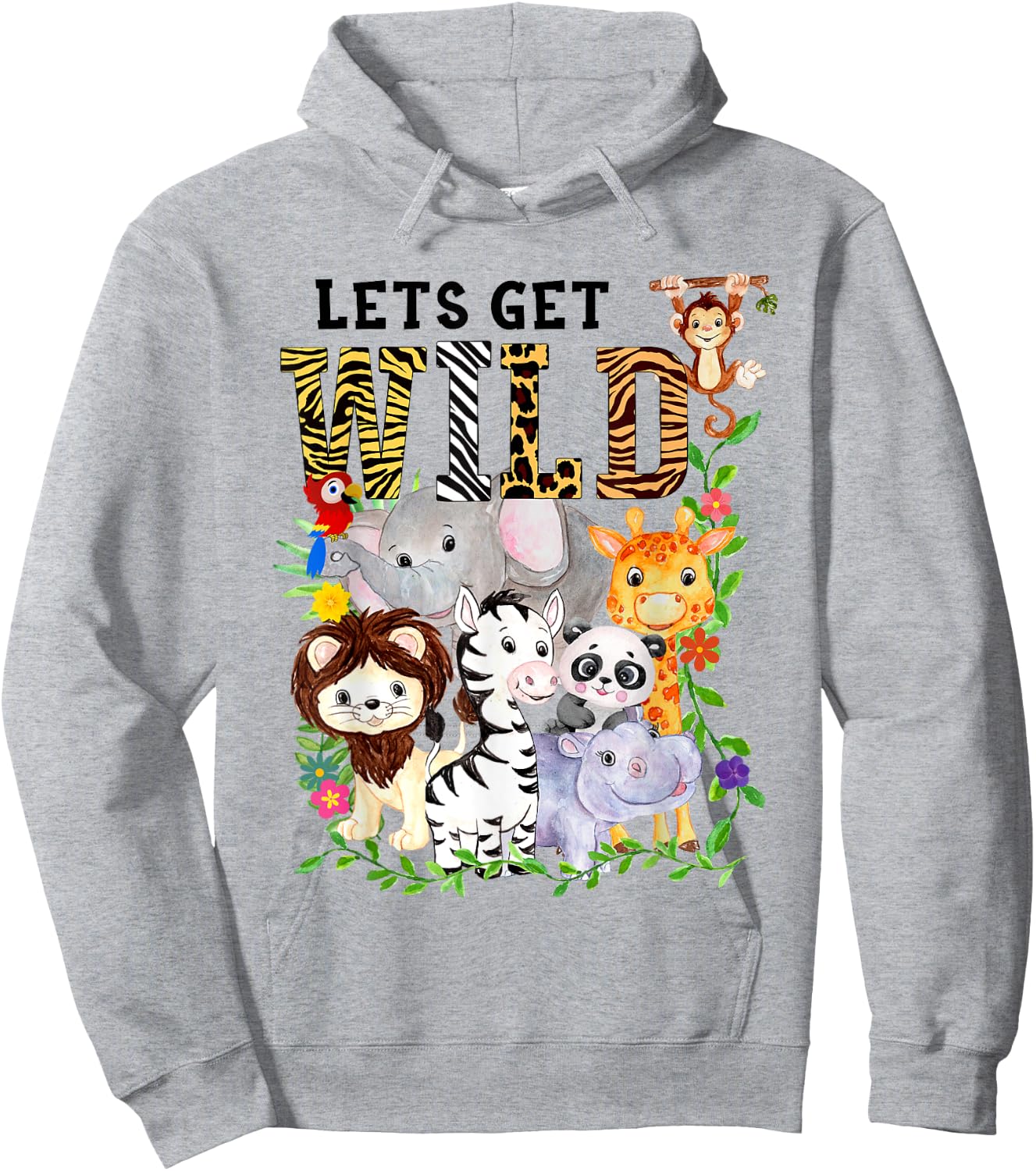 Let's Get Wild Zoo Animals Safari Party A Day At The Zoo Hoodie - Hoodie | Ash