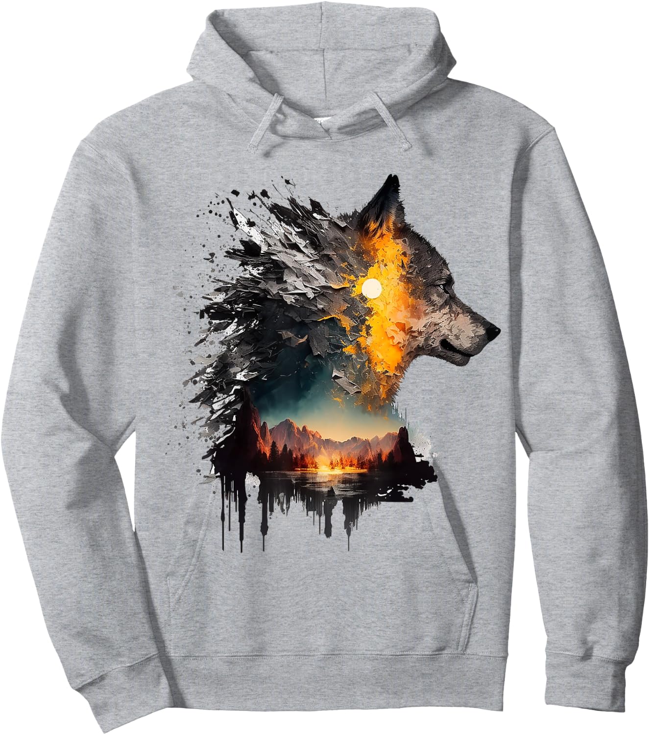 Wolf animal lovers, animal wolf Hoodie - Hoodie | Ash