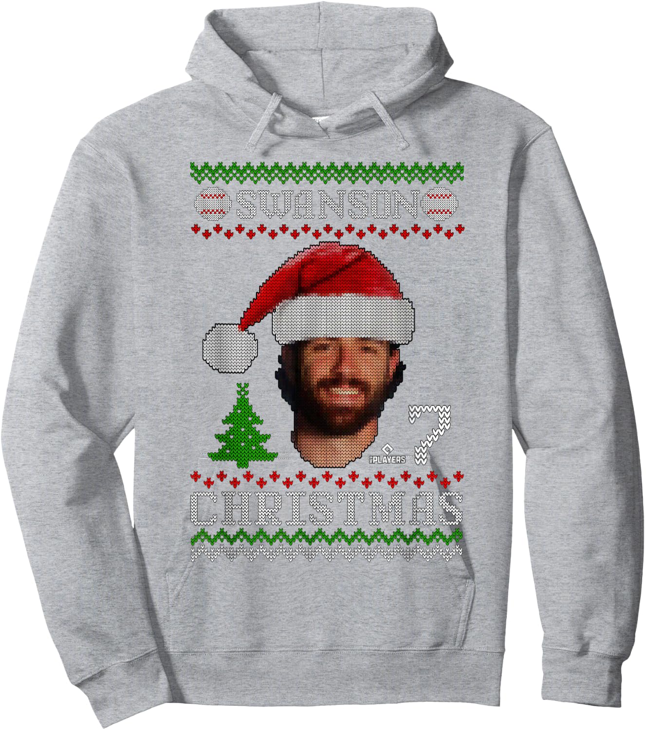 Dansby Swanson Chicago Baseball Christmas Sweater MLBPA Hoodie - Hoodie | Ash