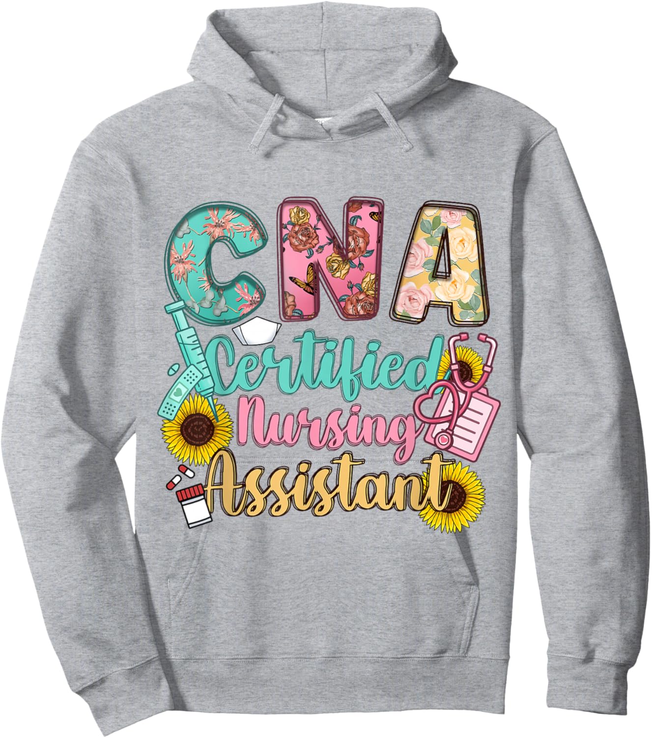 CNA Certified Nursing Assistant Hoodie - Hoodie | Ash