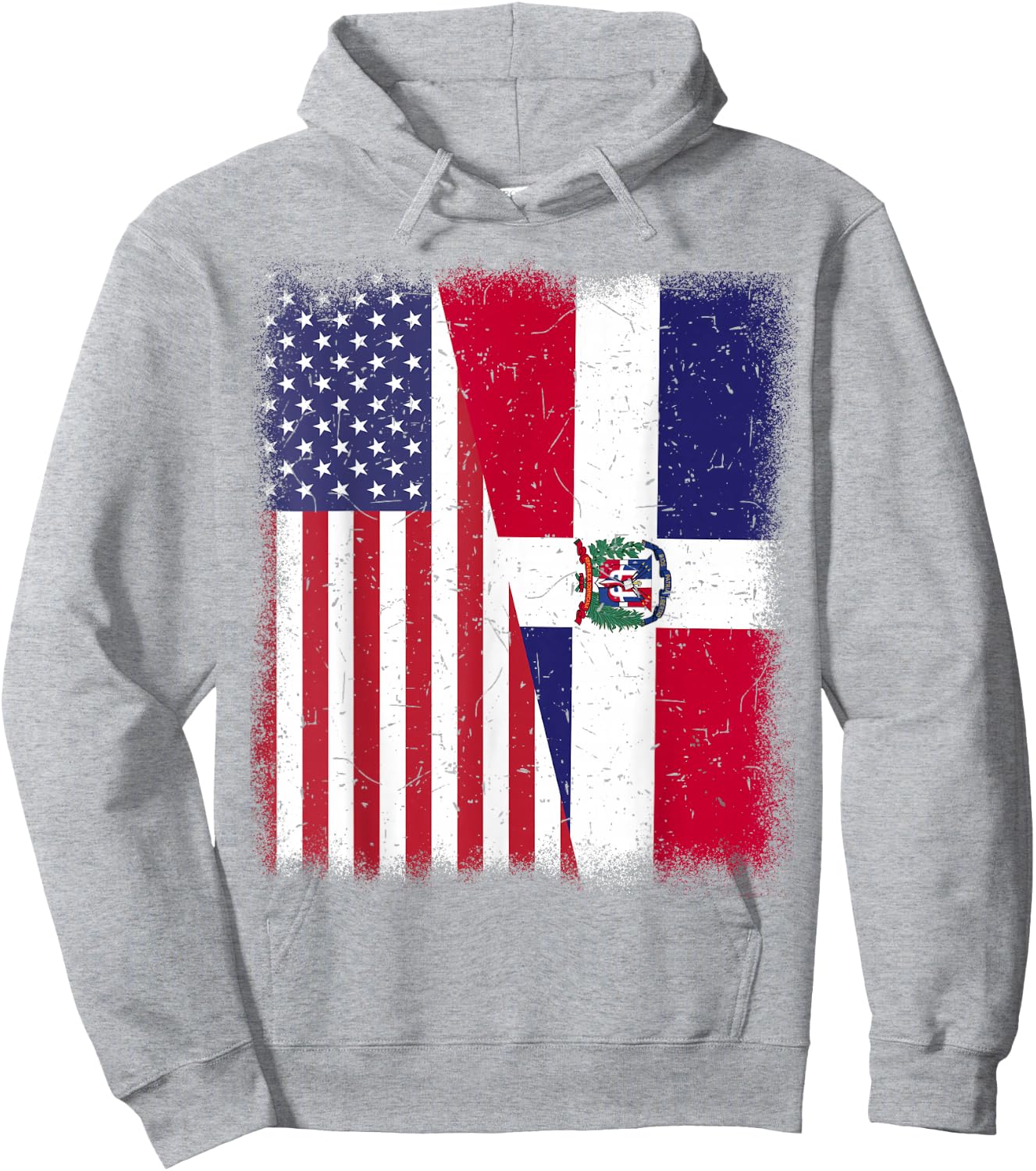 Dominican Republic American Flag Men Women Hispanic Heritage Hoodie - Hoodie | Ash