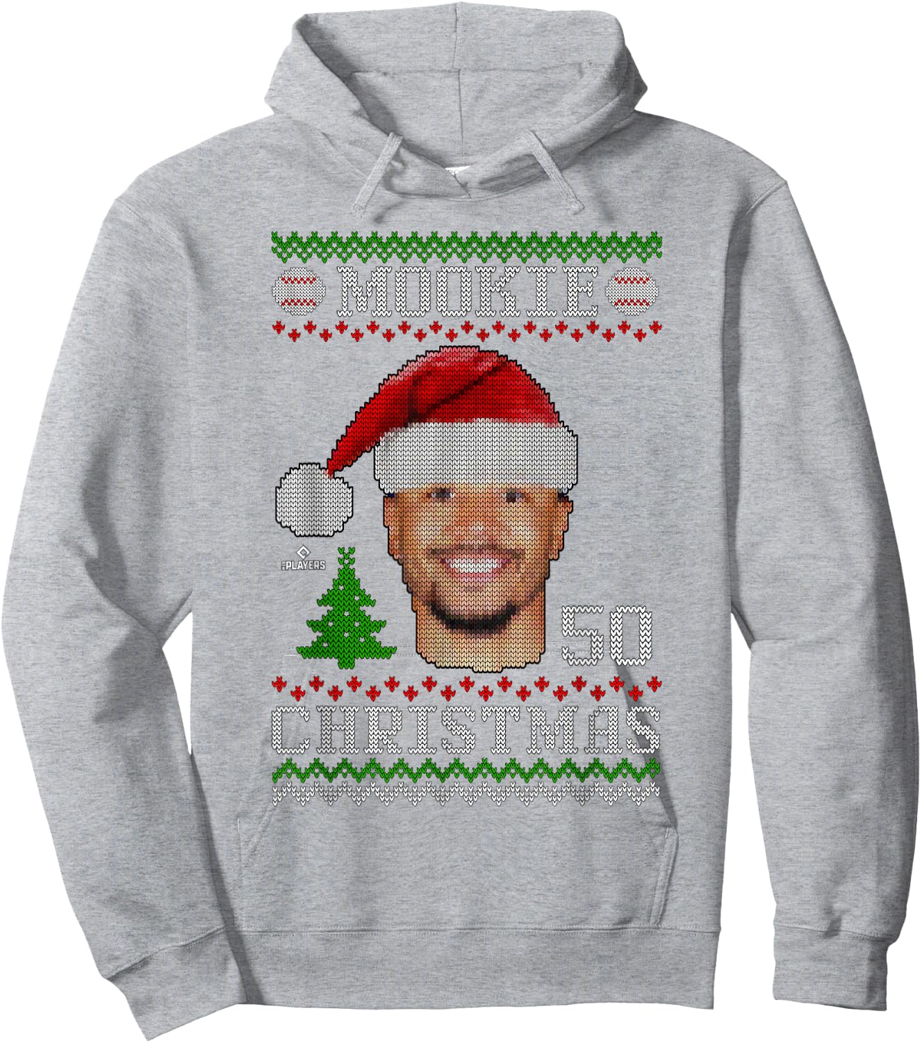 Mookie Betts Los Angeles Baseball Christmas Sweater MLBPA Hoodie - Hoodie | Ash