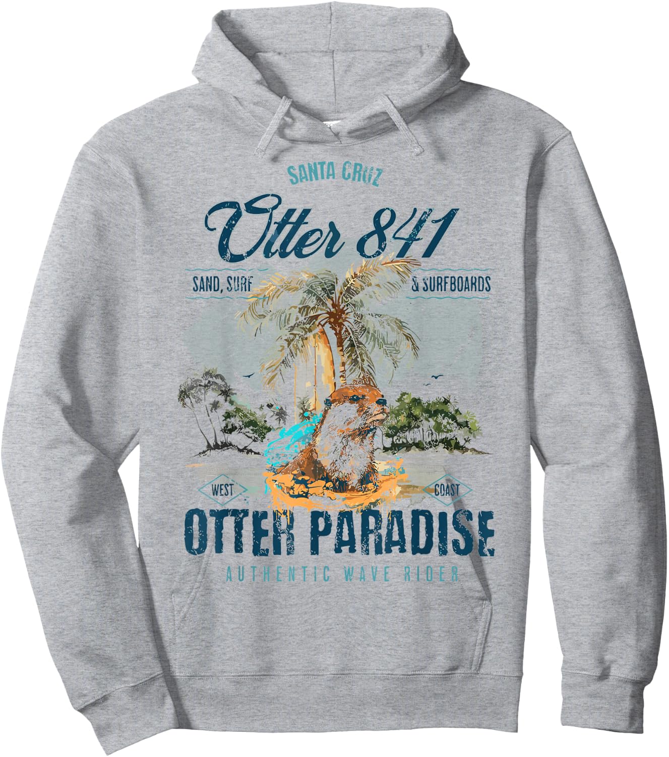 Otter 841 Surfing Otter 841 California Surf Board Otter 841 Hoodie - Hoodie | Ash