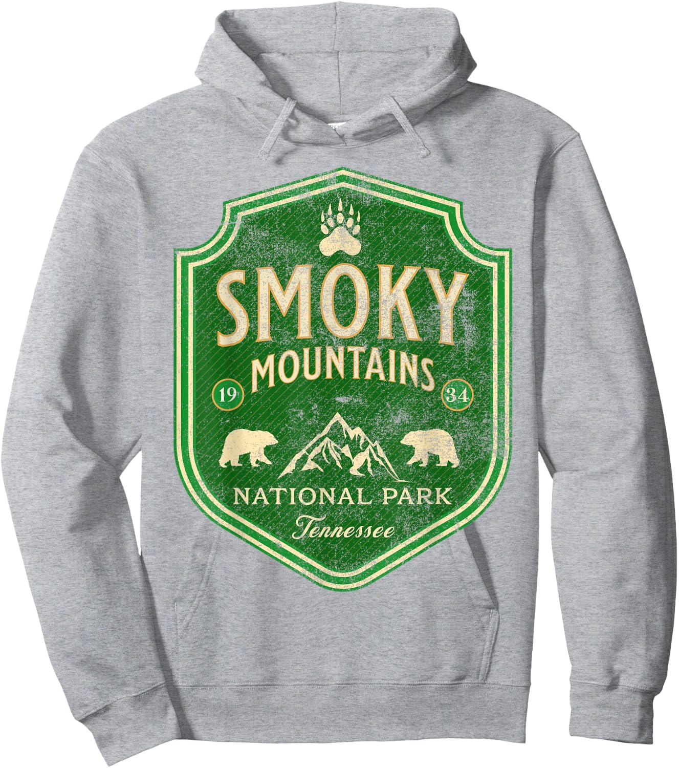 Great Smoky Mountains Nature Hiking Bear Outdoors Mountain Hoodie - Hoodie | Ash