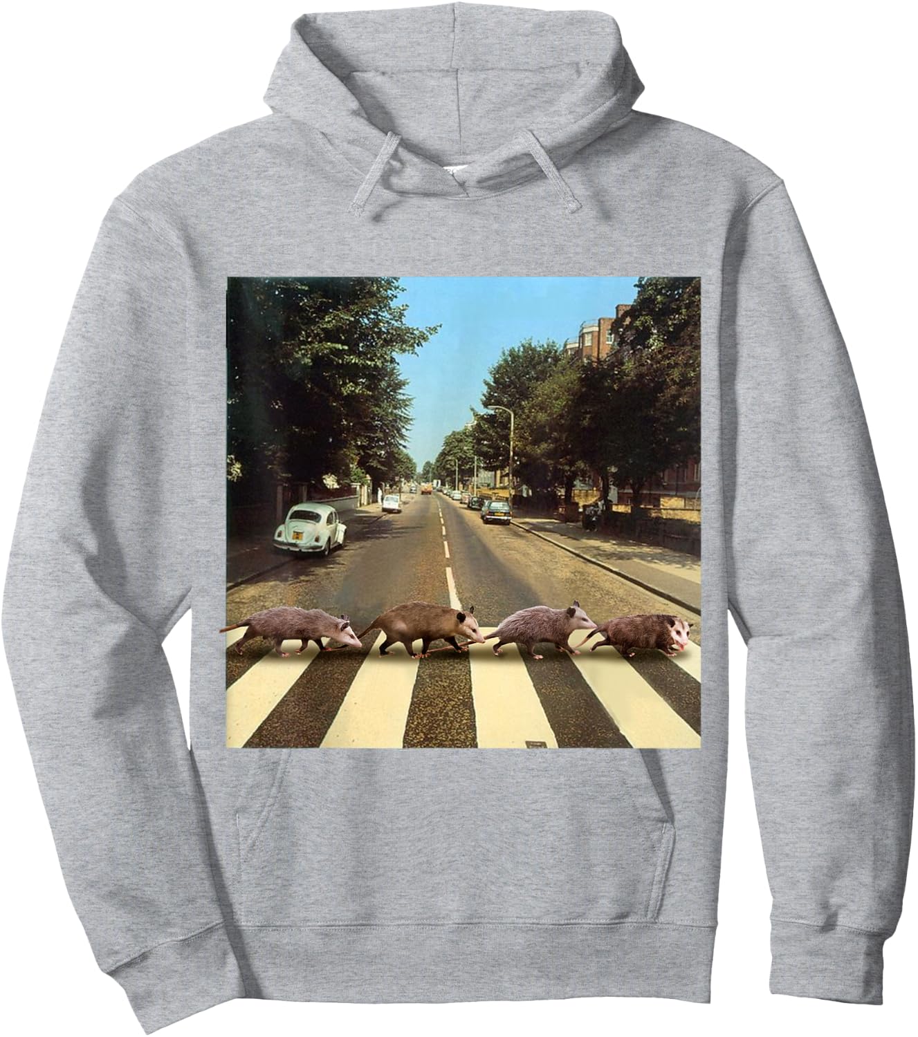 Possums Road Crossing Parody Opposum Lover Hoodie - Hoodie | Ash