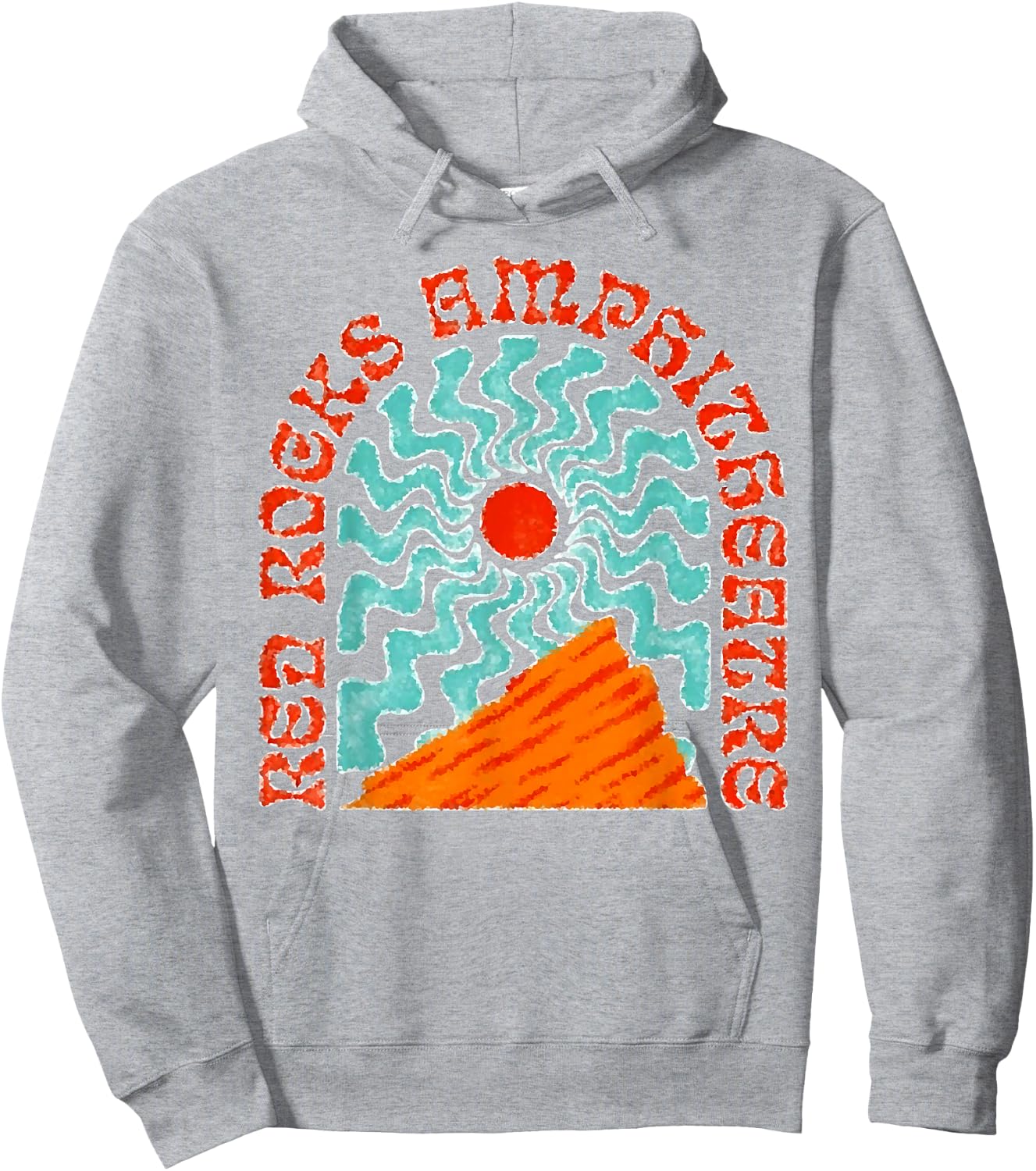 Best Music Venues Red Rocks Amphitheater Colorado Hippie - Adults - Blue - Short Sleeve - Cotton 100% - Small - Crew Collar - Modern - Retro Hoodie - Hoodie | Ash