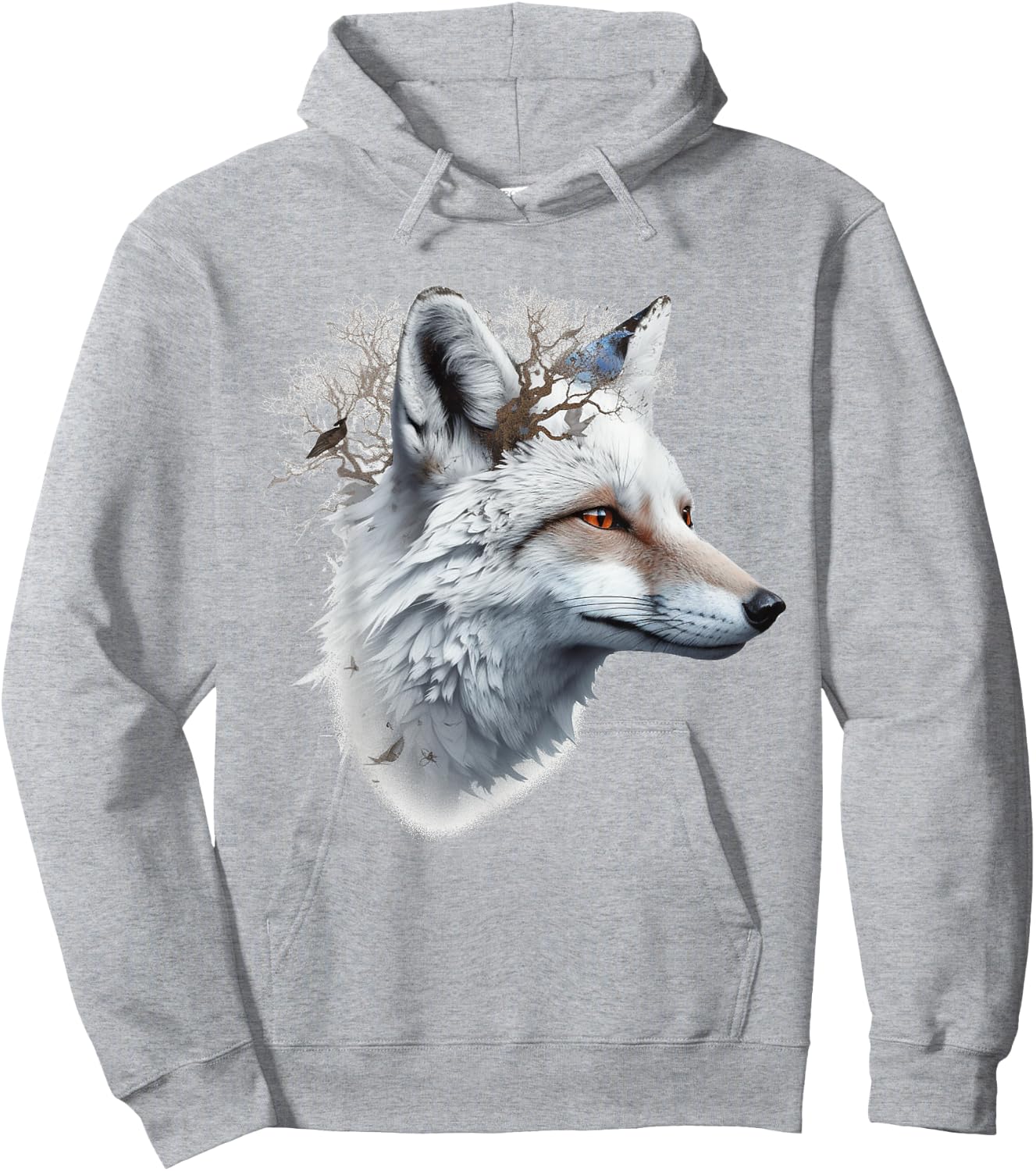 Fox Animal Art - Artwork Fox Hoodie - Hoodie | Ash