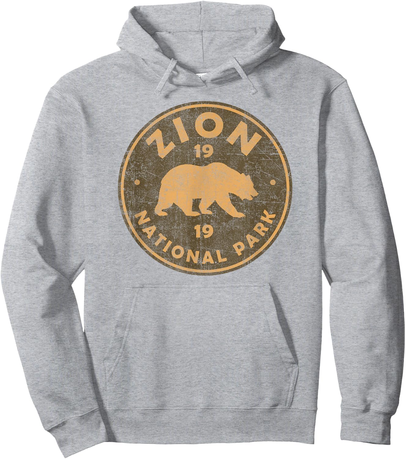 Retro Zion National Park Utah Women Men Kids Hiking Souvenir Hoodie - Hoodie | Ash