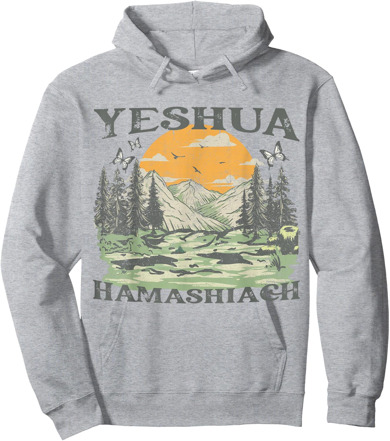Yeshua Hamashiach Jesus Scripture Christian Bible Faith Hoodie - Hoodie | Ash