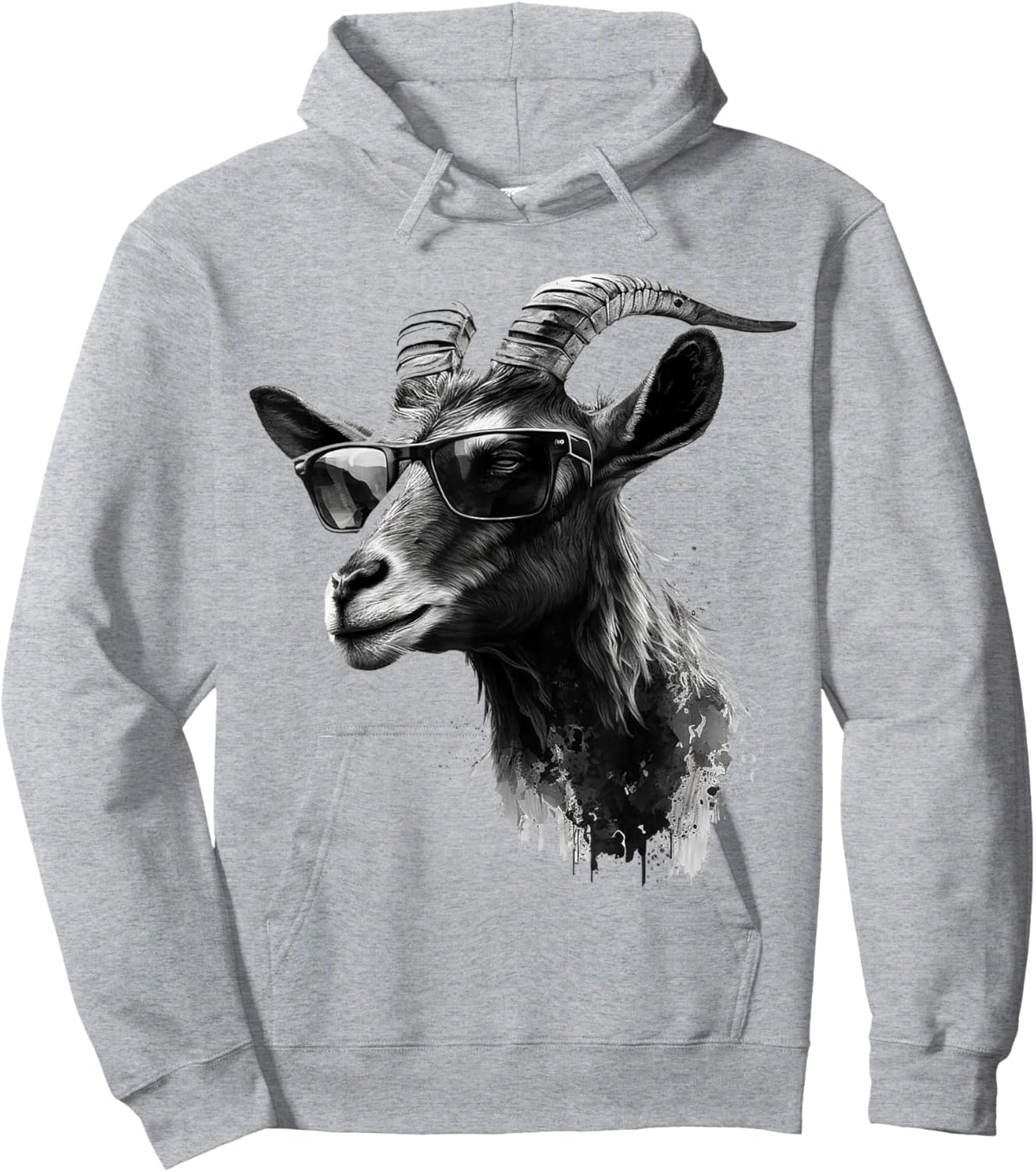 Goat Sunglasses Art Animal Motif Goat Hoodie - Hoodie | Ash