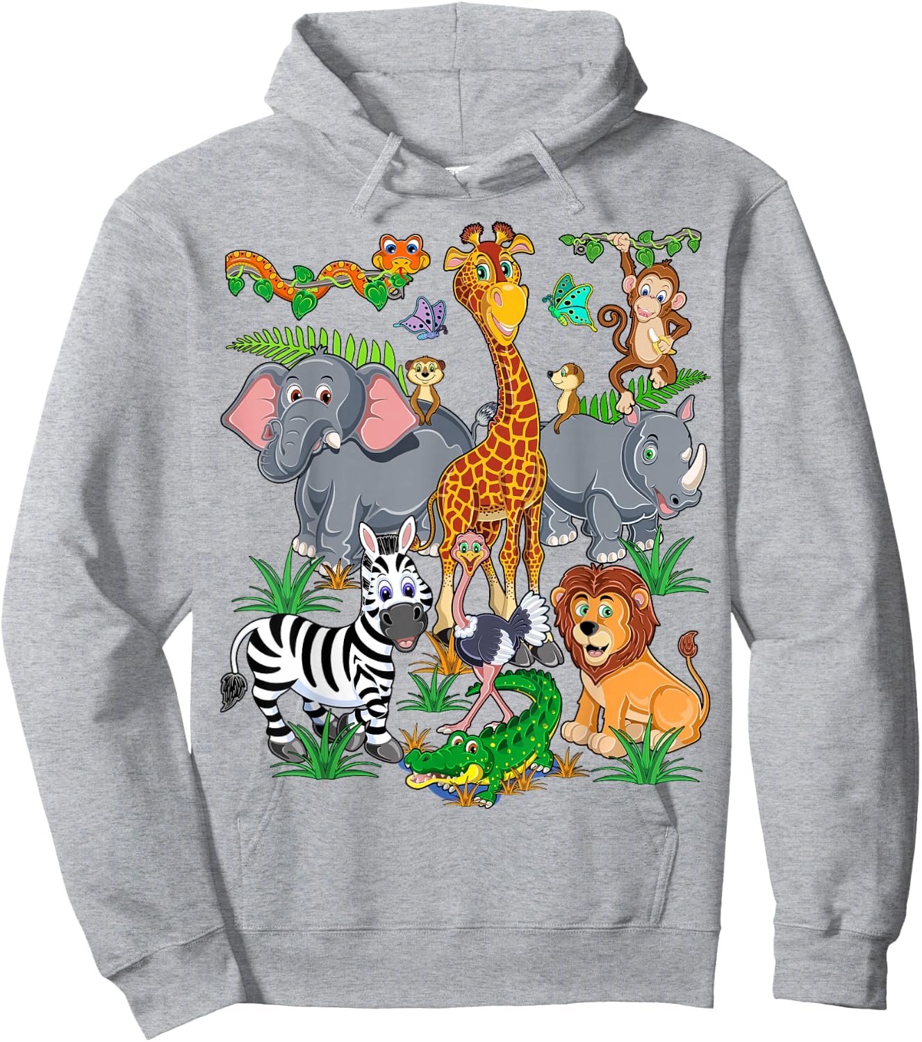 Cute Zoo Animal for Kids Day At The Zoo-Kids Safari Birthday Hoodie - Hoodie | Ash