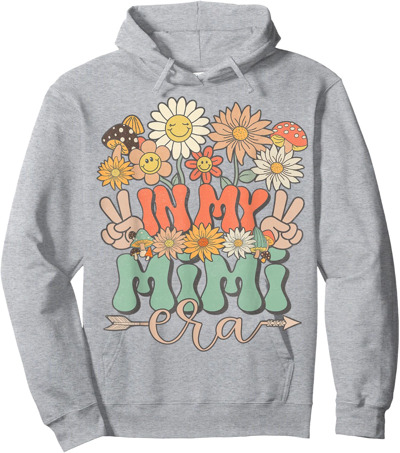 In My Mimi Era Floral Hippie Groovy Retro Daisy Mother's Day Hoodie - Hoodie | Ash