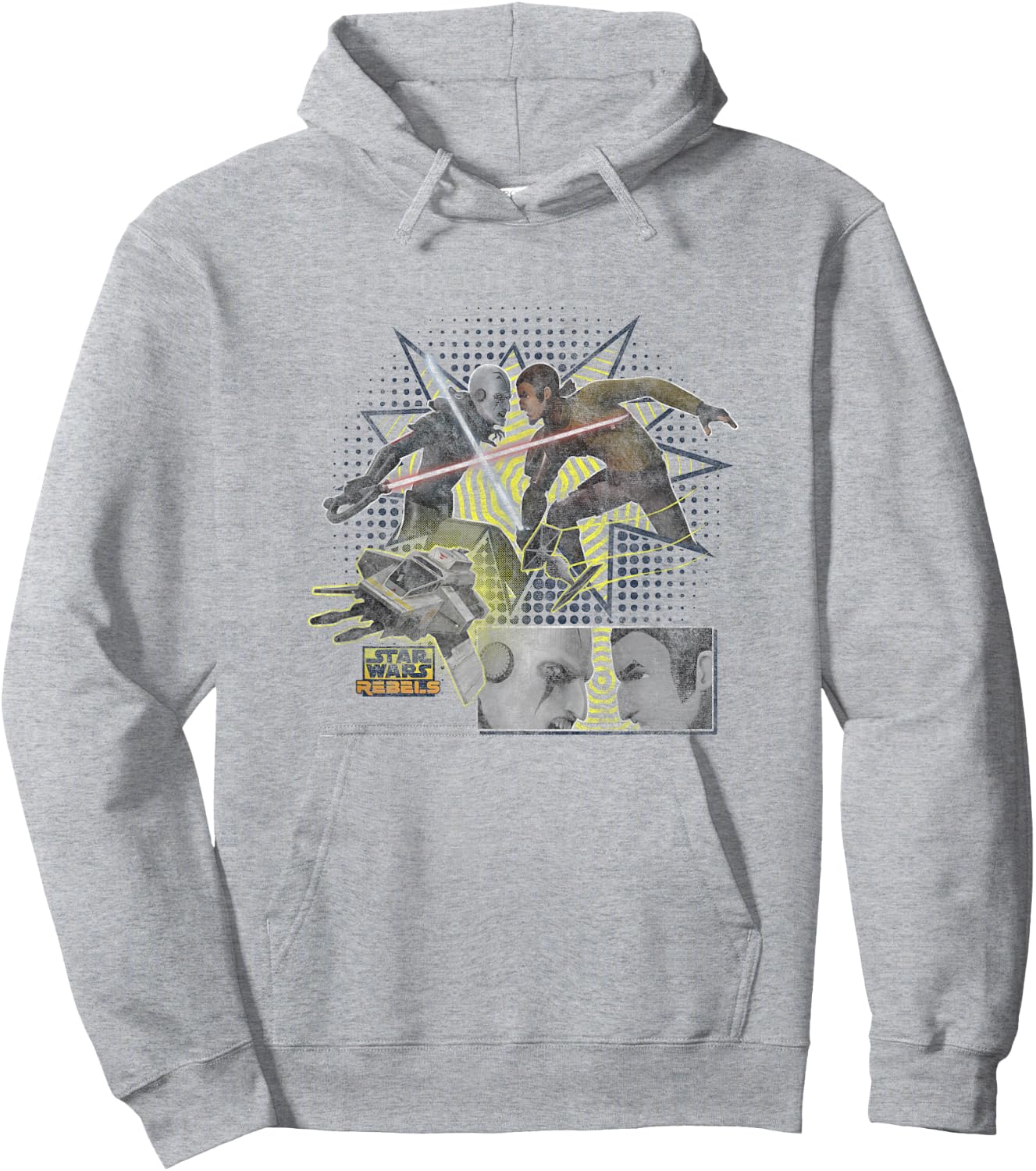 Star Wars Rebels Grand Inquisitor VS Kanan Jarrus Distressed Hoodie - Hoodie | Ash