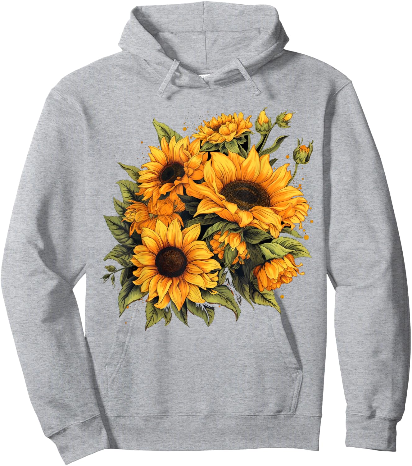 Yellow Sunflowers Cute summer flowers Floral Positivity Women Girls Kids Hoodie - Hoodie | Ash