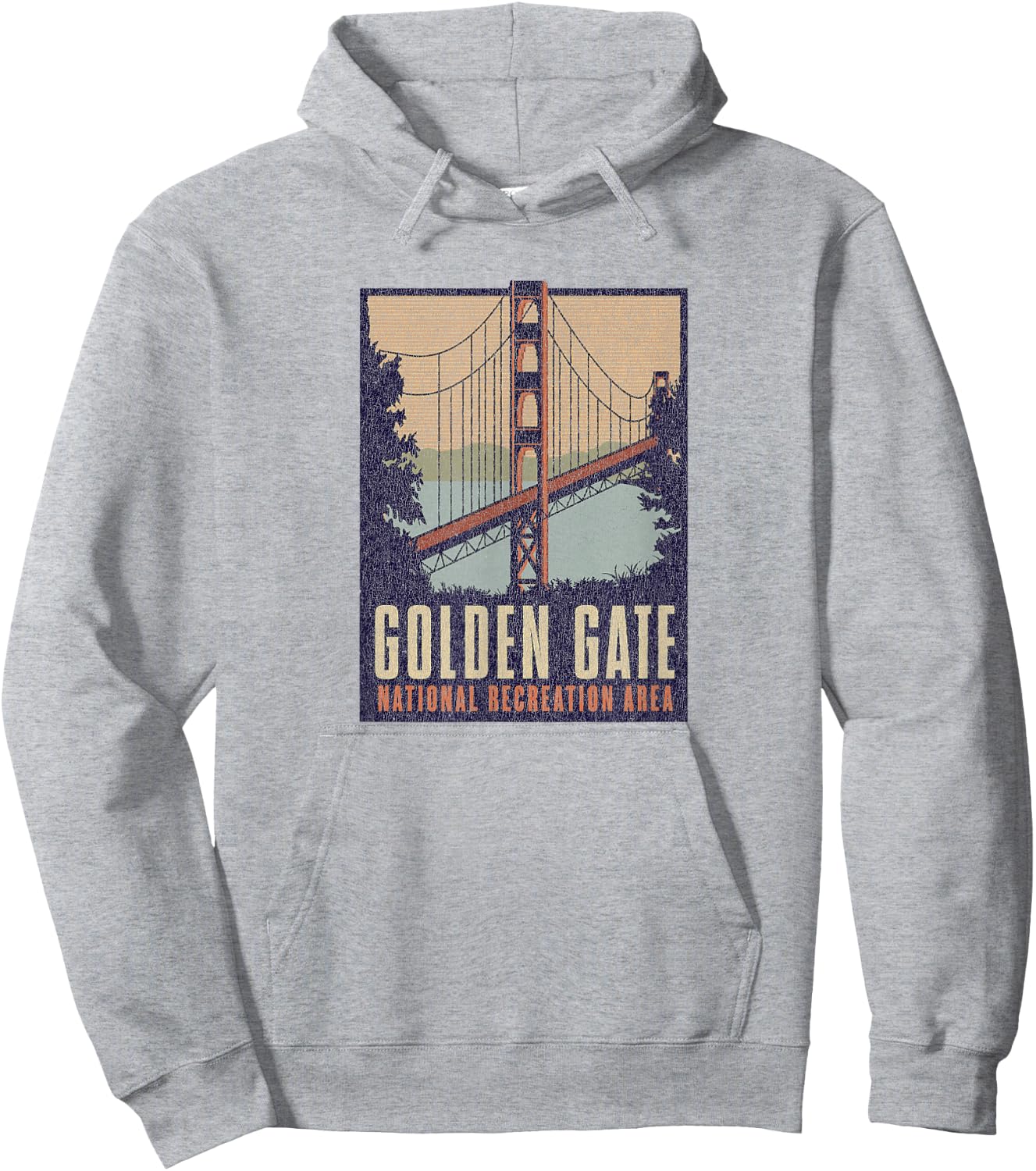 Golden Gate National Recreation Area Bridge Vintage Hoodie - Hoodie | Ash