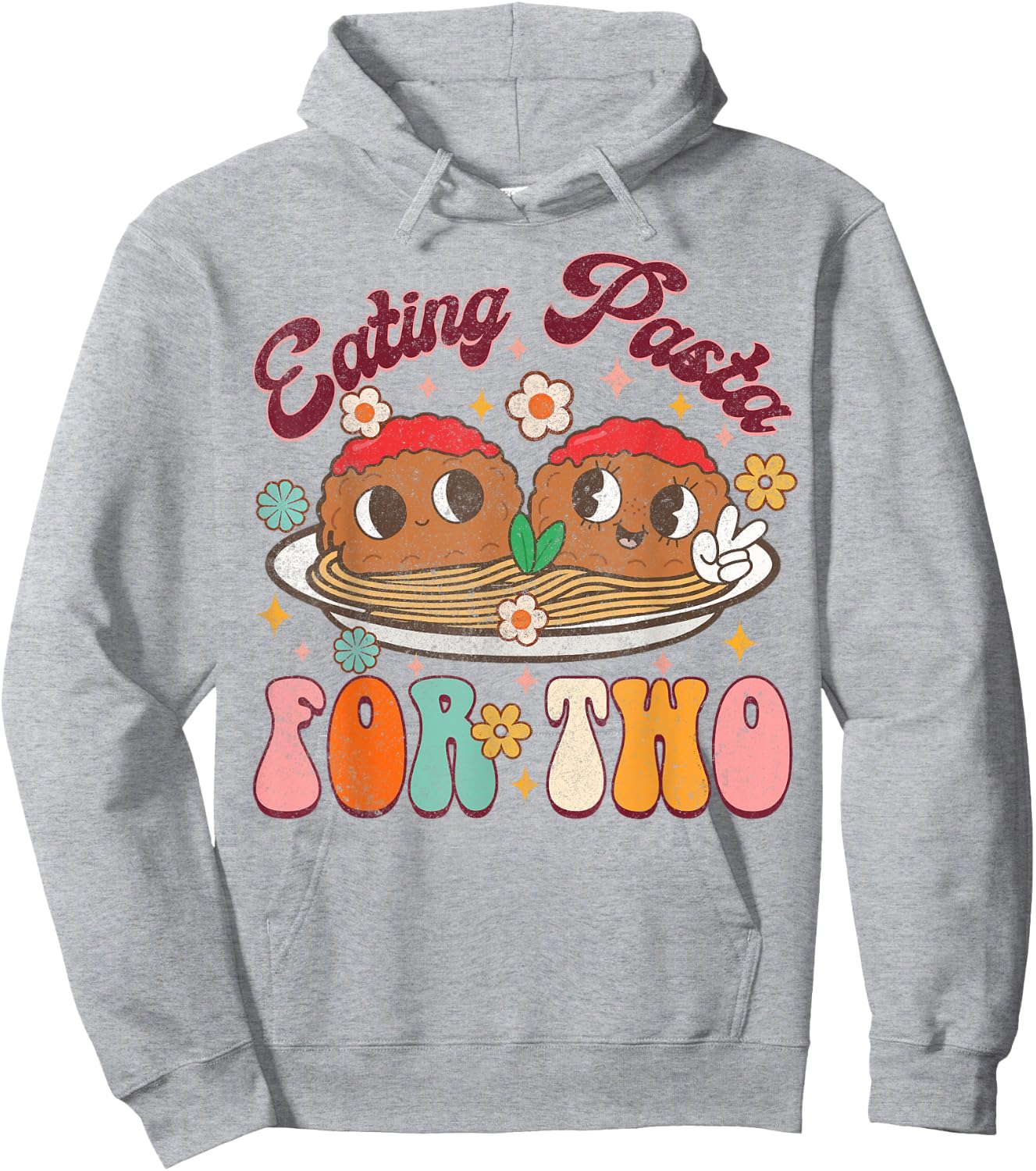 Eating Pasta For Two Pregnancy Announcement Baby Shower Hoodie - Hoodie | Ash