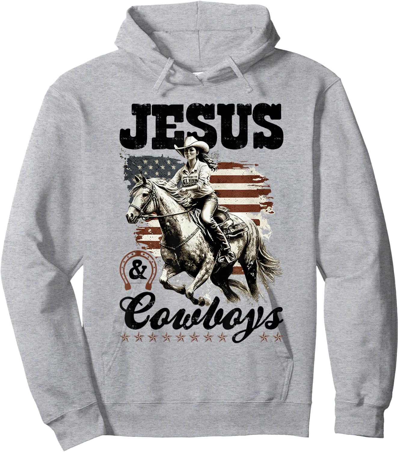 Country Jesus and Cowboys, Christian Cowgirl Hoodie - Hoodie | Ash