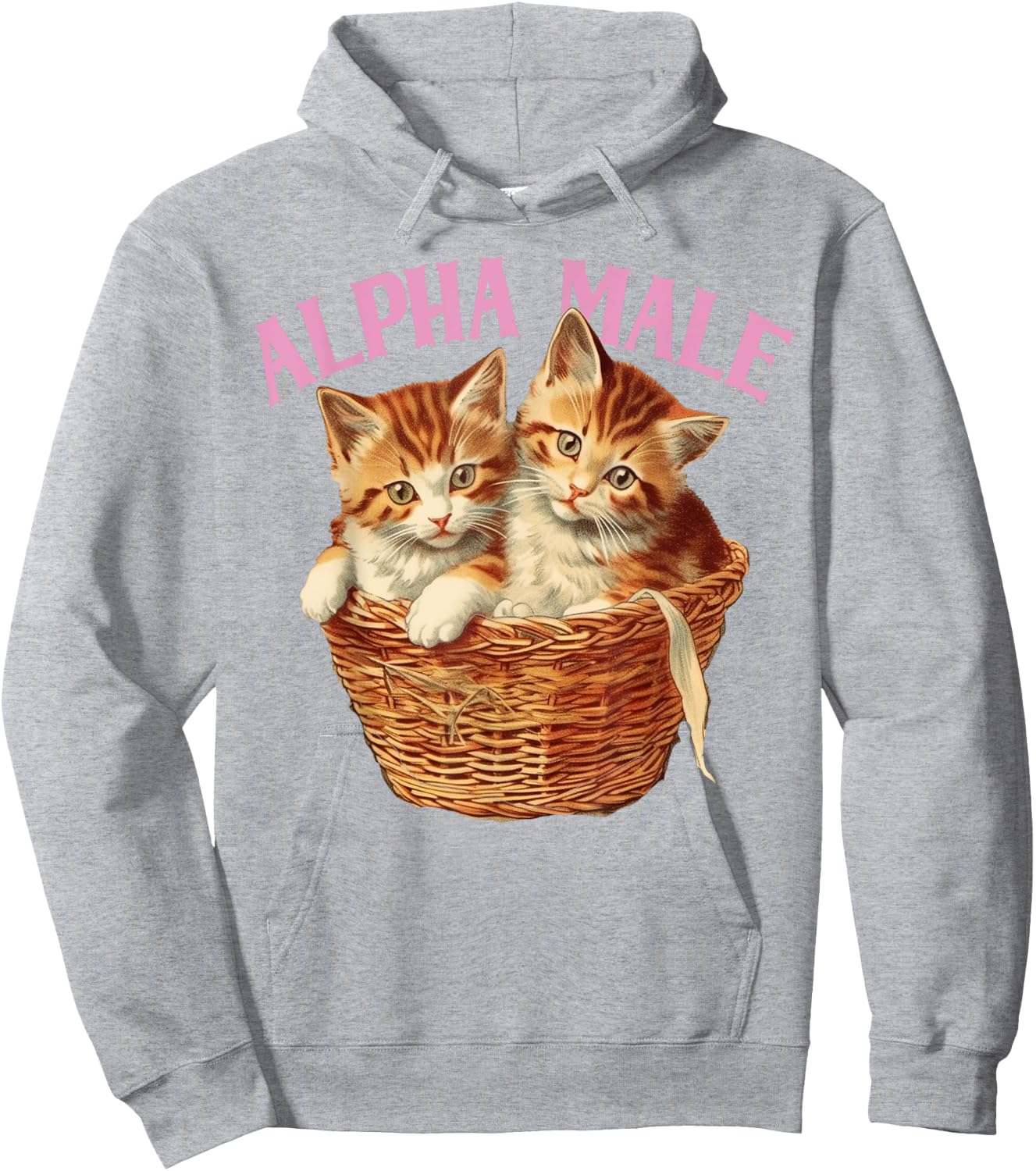 Funny Ironic Alpha Cat Male Kitten Joke Weird Y2K Humor Hoodie - Hoodie | Ash