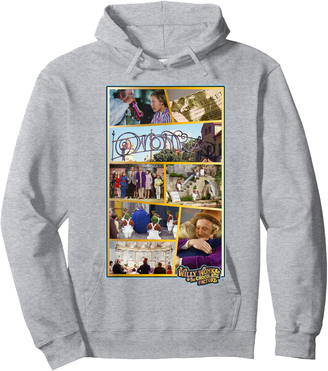 Willy Wonka & The Chocolate Factory Scenes Collage Hoodie - Hoodie | Ash
