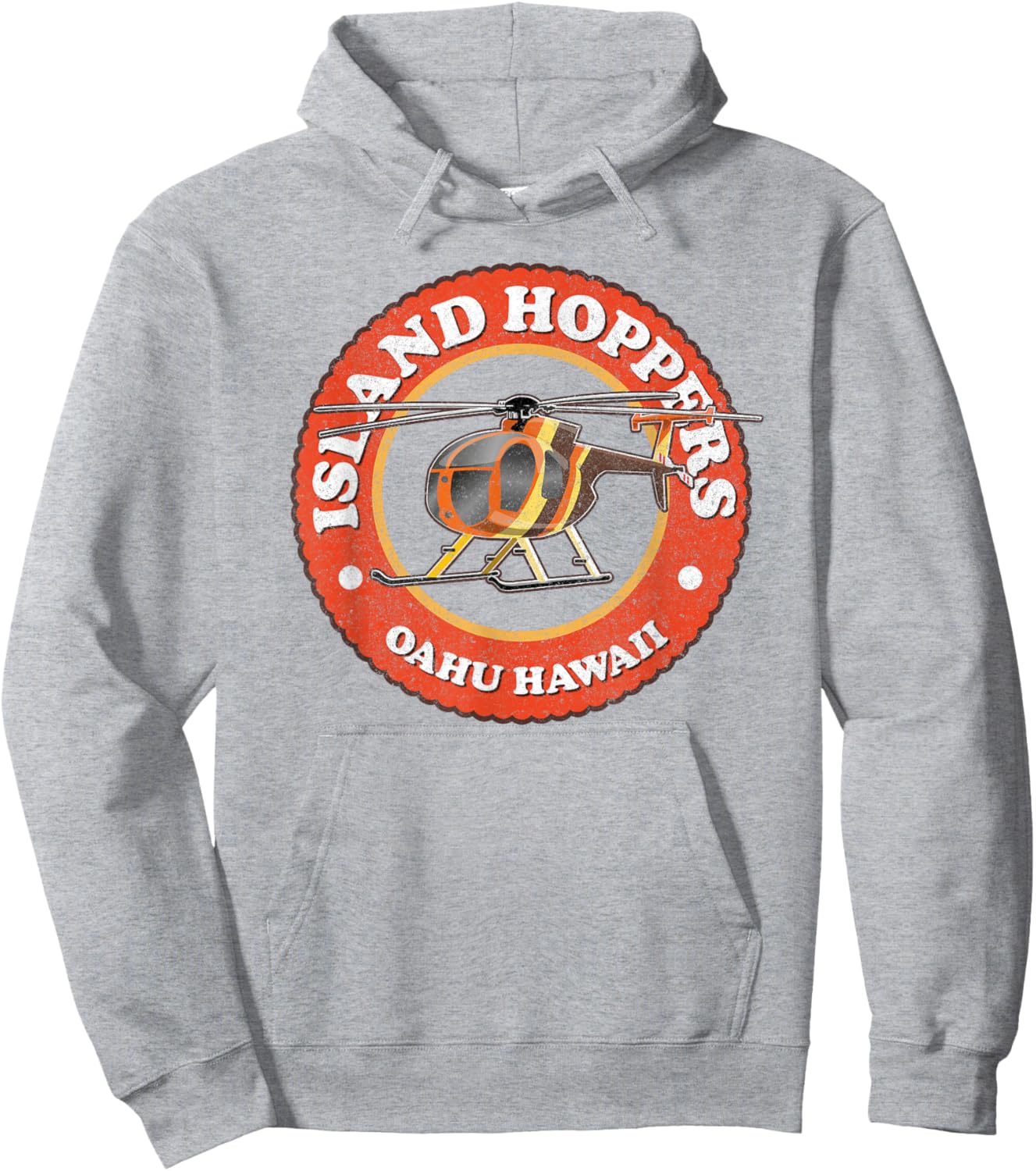 TC's Island Hoppers Helicopter Vintage Oahu Hawaii Hoodie - Hoodie | Ash