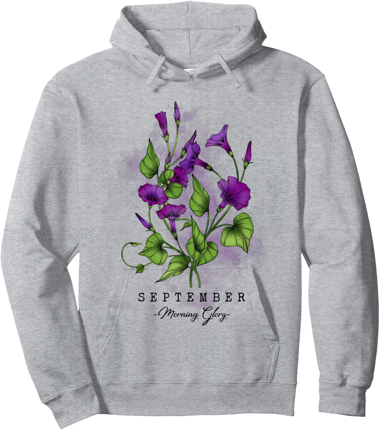 Birth Month Flowers September Morning Glory Women Girls Hoodie - Hoodie | Ash