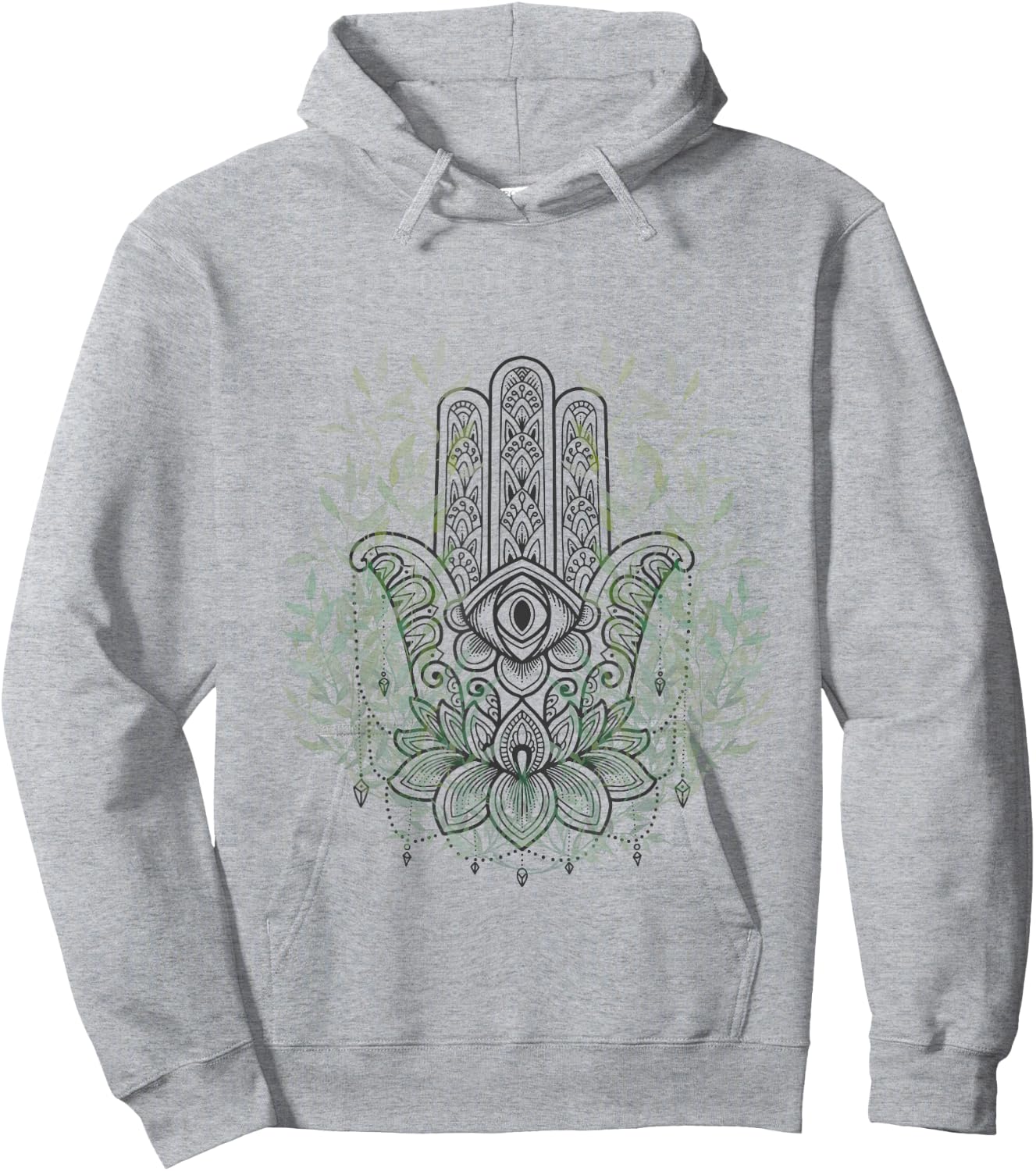 Hand of Fatima/ Hamsa /S-XXXL / Yoga/ Meditation Hoodie - Hoodie | Ash