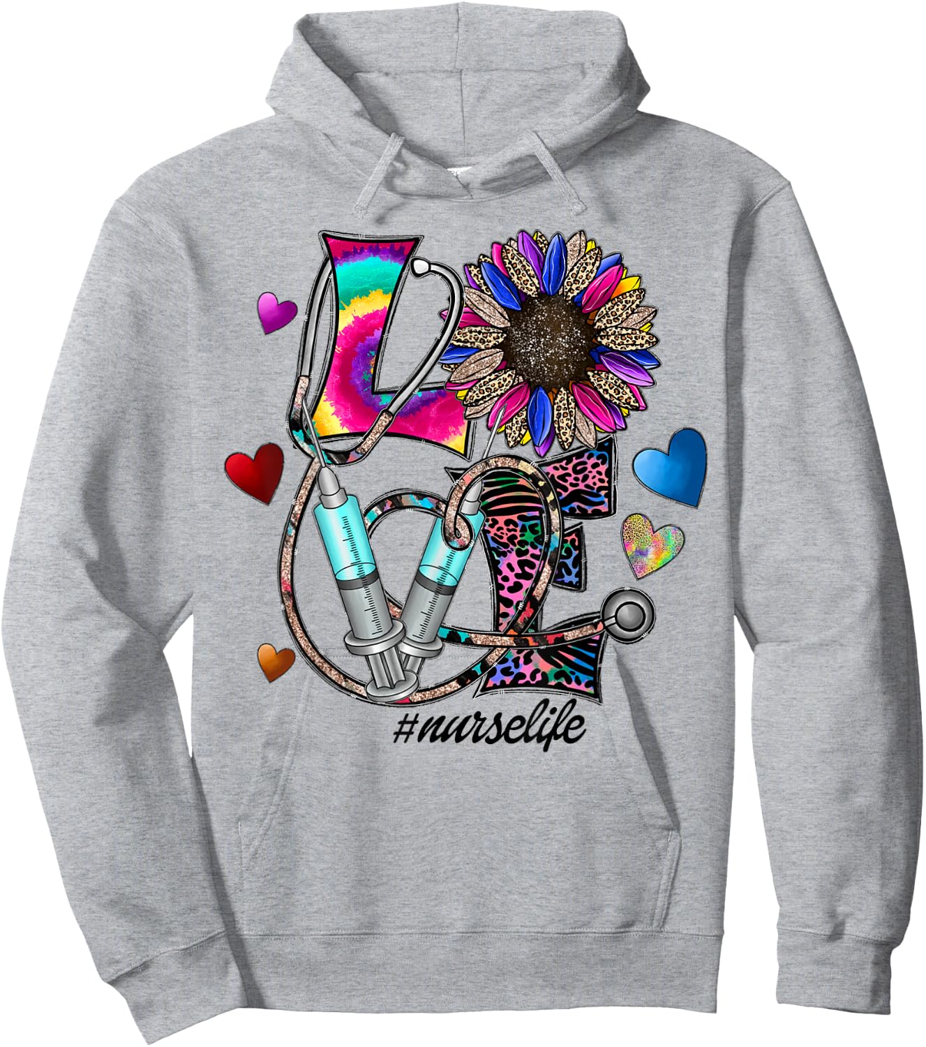 Nurse Life for Registered Nurse Leopard Nurse's Week Hoodie - Hoodie | Ash