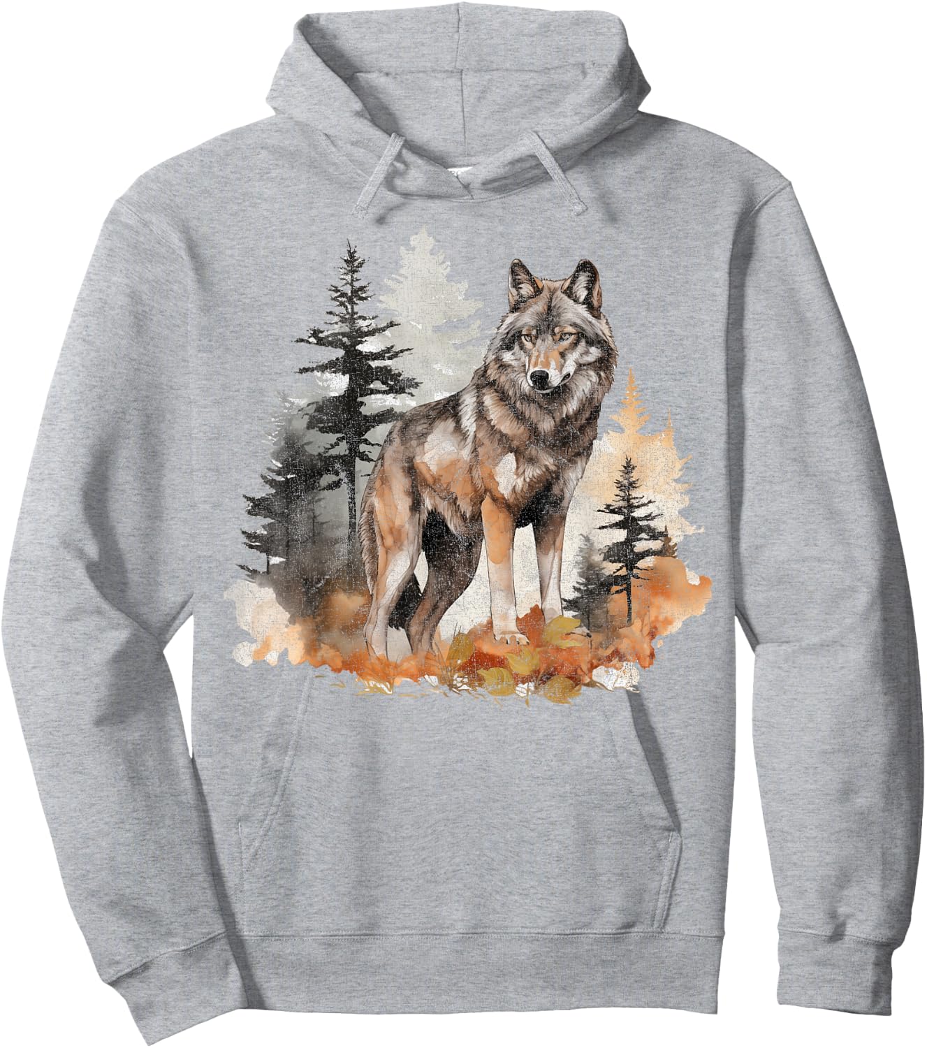 Wolf Survives Mountain Silhouette Art Lone dog Women Hoodie - Hoodie | Ash