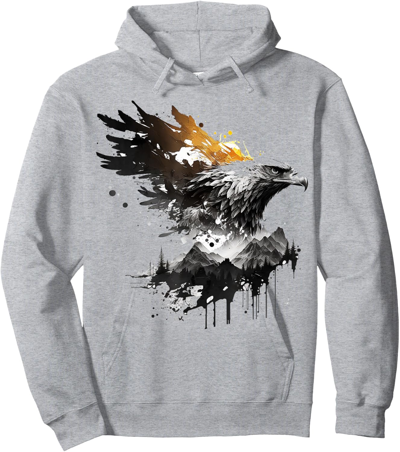 Art eagle bird motif animal Hoodie - Hoodie | Ash