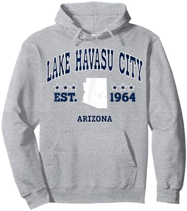 Lake Havasu City Arizona AZ Vintage Athletic Navy Hoodie - Hoodie | Ash