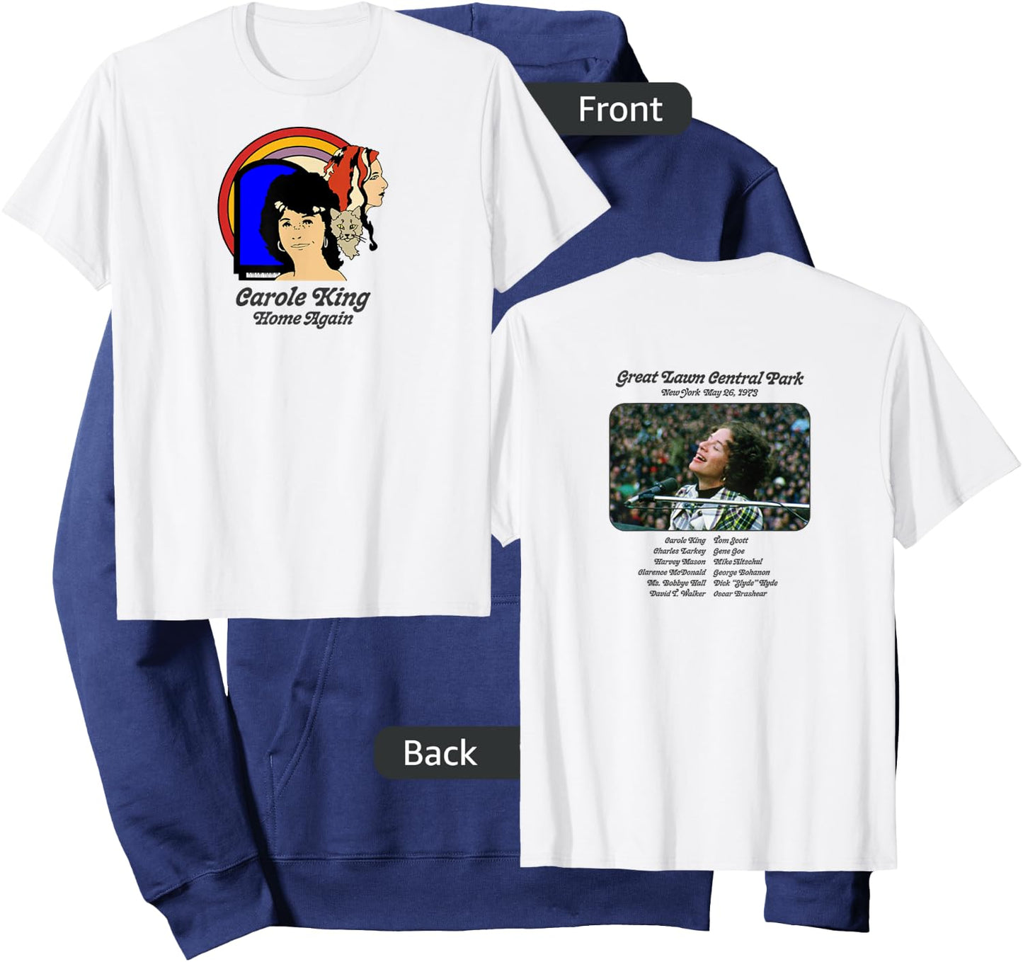 Carole King Home Again Tour 1973 Hoodie - Hoodie | Navy