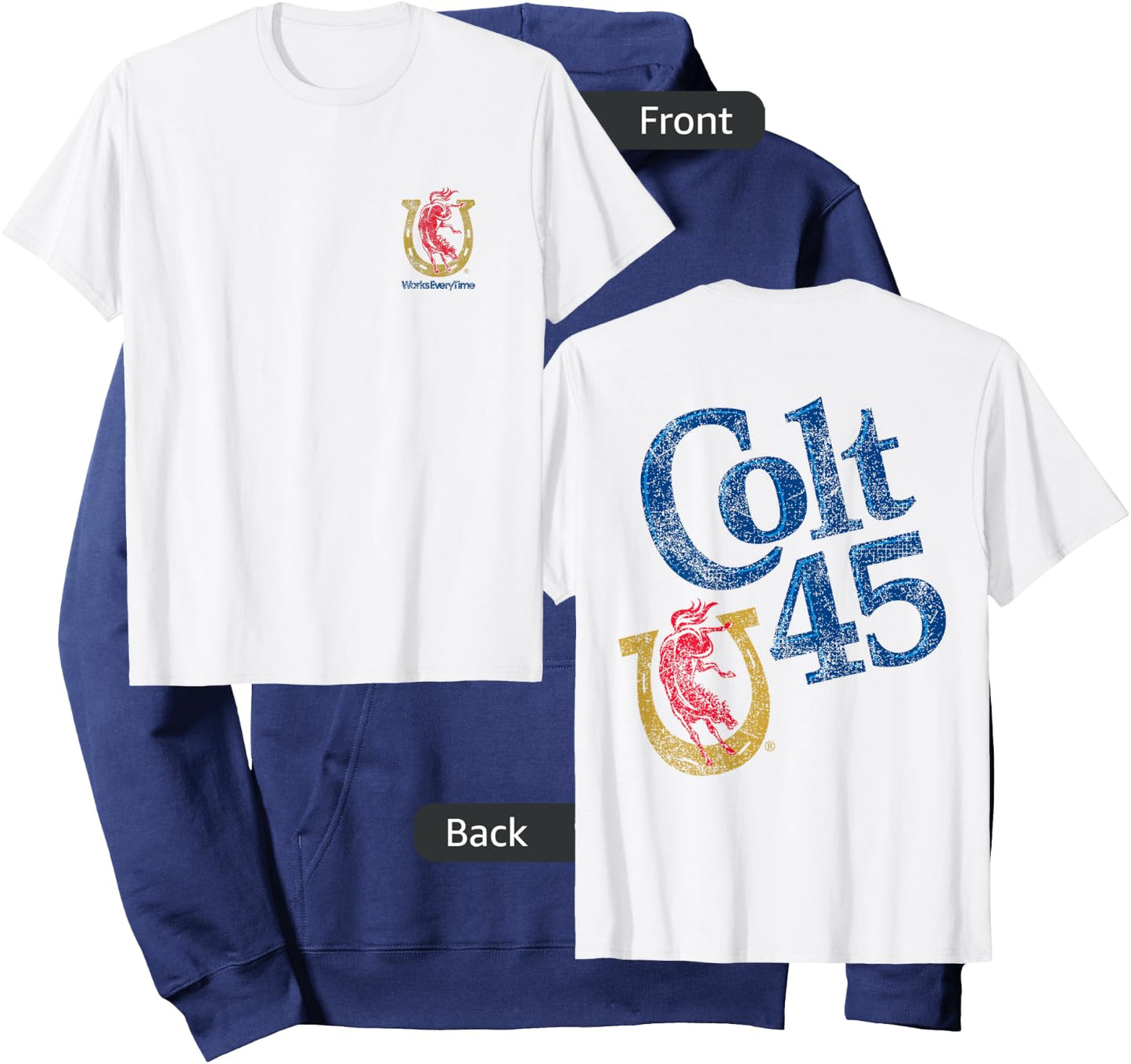 Colt 45 Beer Works Everytime - Vintage Authentic Design Hoodie - Hoodie | Navy