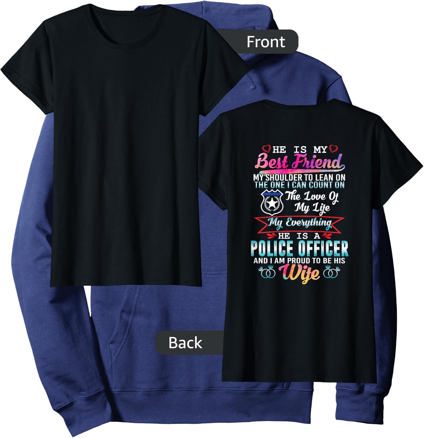 My Husband Is A Police Officer And I Am Proud To Be His Wife Hoodie - Hoodie | Navy