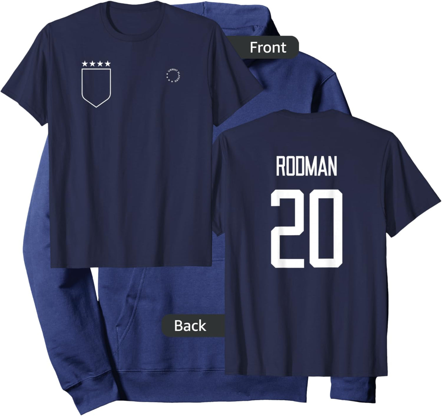 Trinity Rodman 20: Name & Number on Back - USWNT Soccer Hoodie - Hoodie | Navy