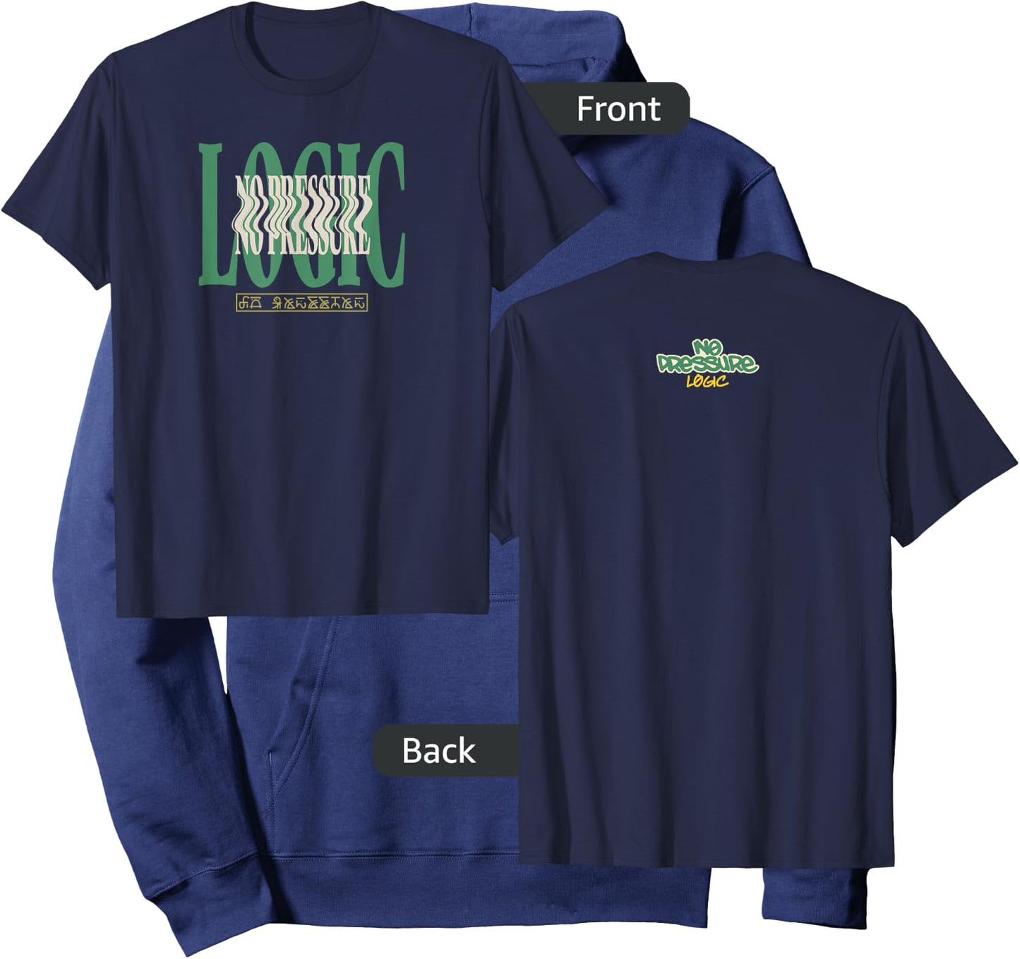 Logic No Pressure Wavy Navy Hoodie - Hoodie | Navy