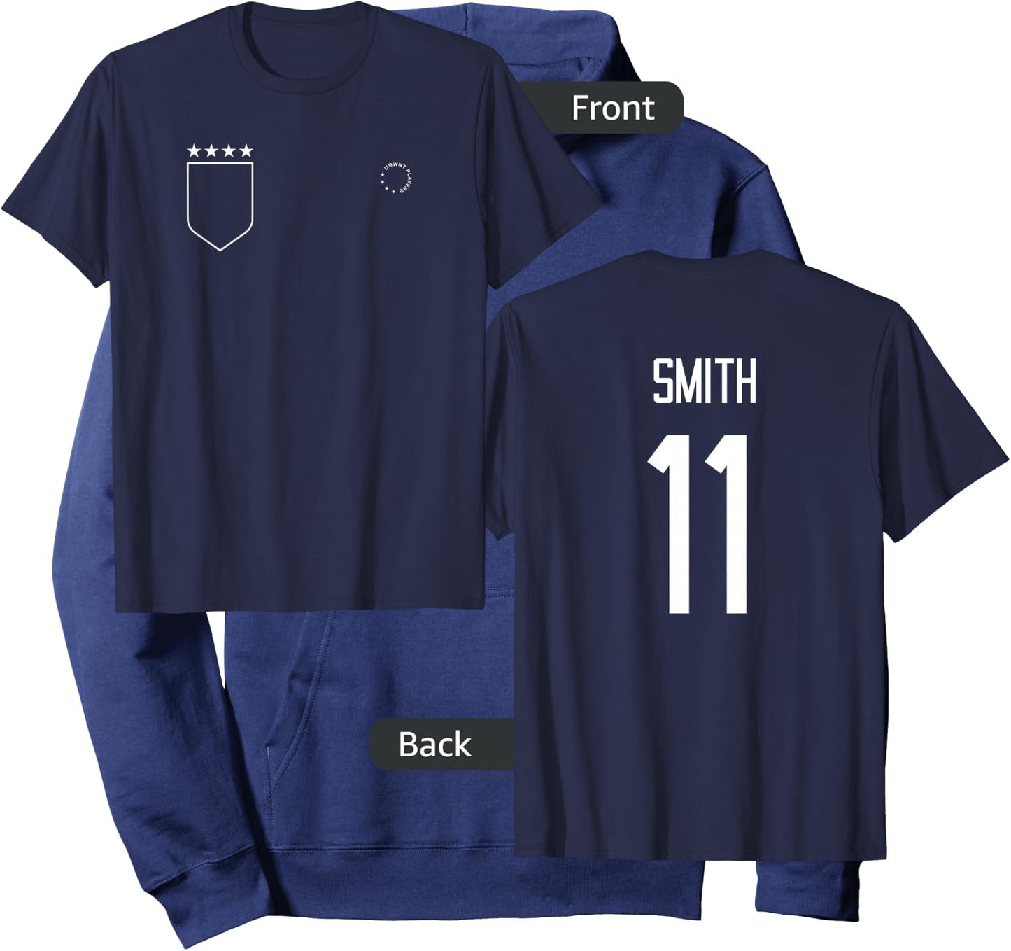 Sophia Smith 11: Name & Number on Back - USWNT Soccer Hoodie - Hoodie | Navy