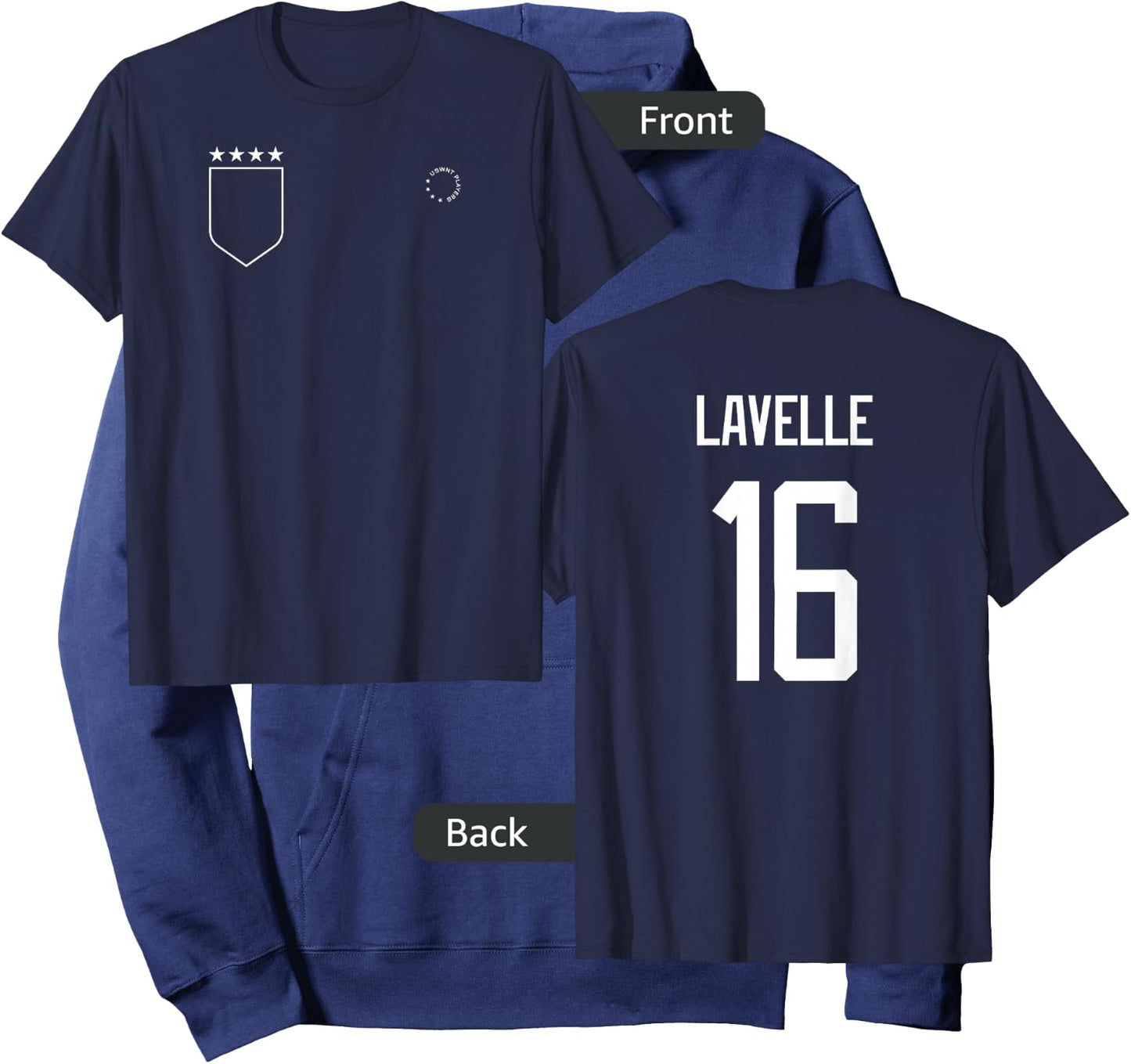 Rose Lavelle: Name & Number on Back - USWNT Soccer Hoodie - Hoodie | Navy